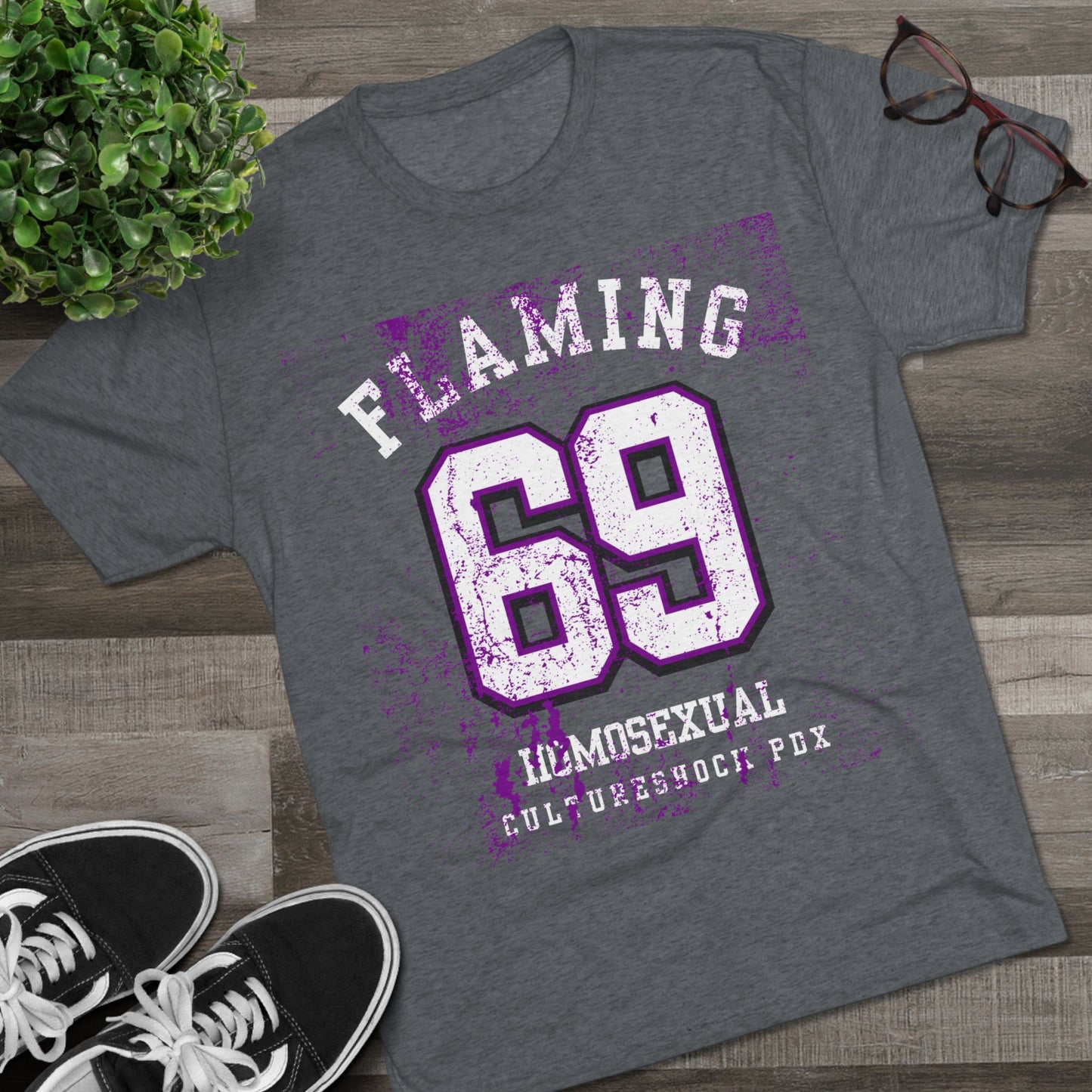 Flaming Purple Unisex Tri-Blend Crew Tee