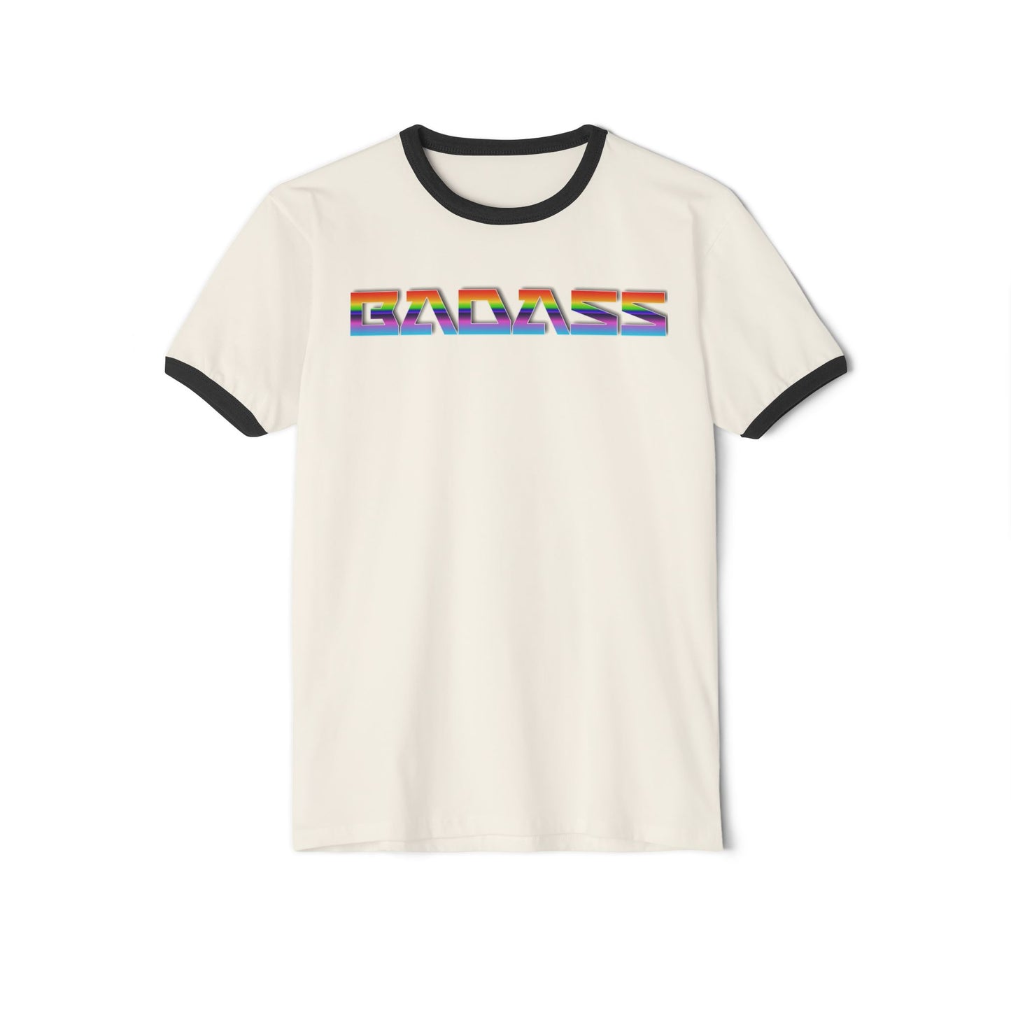 Rainbow Badass Unisex Cotton Ringer T-Shirt