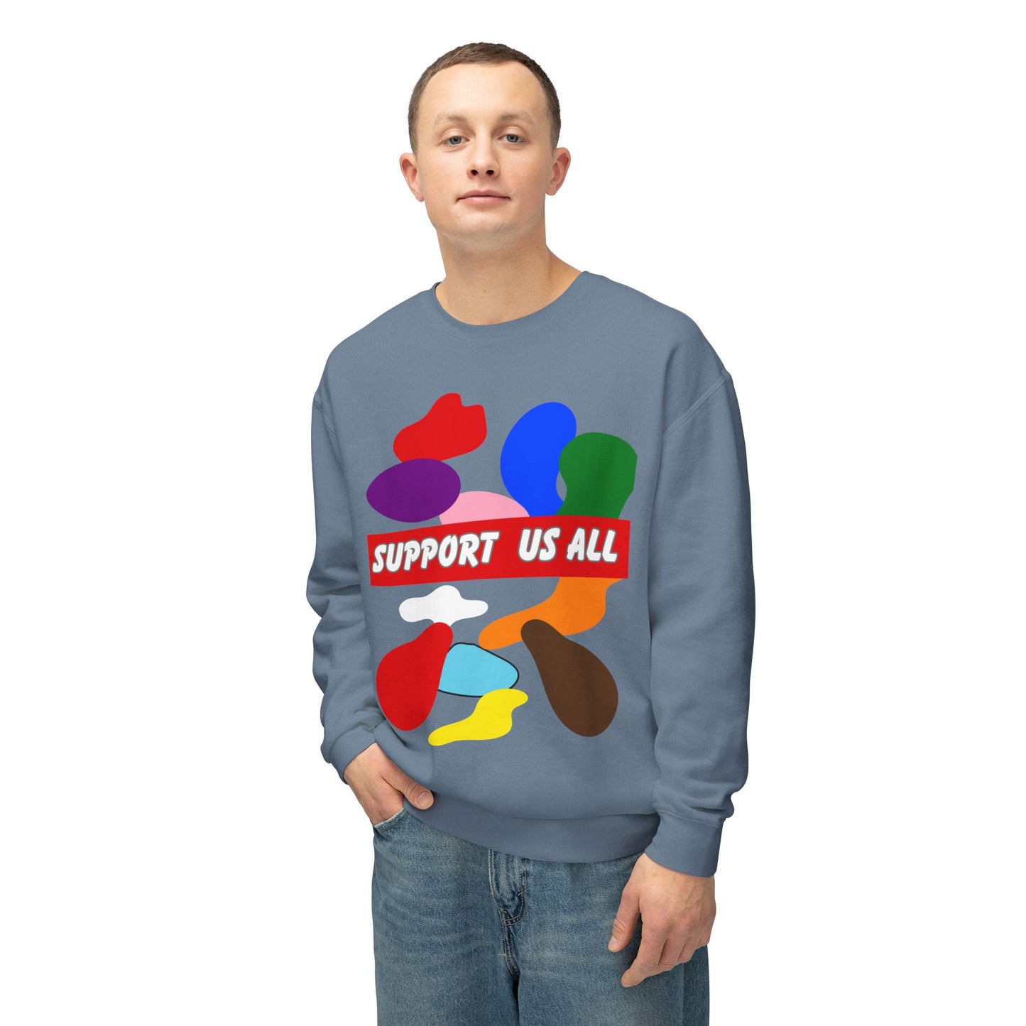 Support Us All Unisex Lightweight Crewneck Sweatshirt