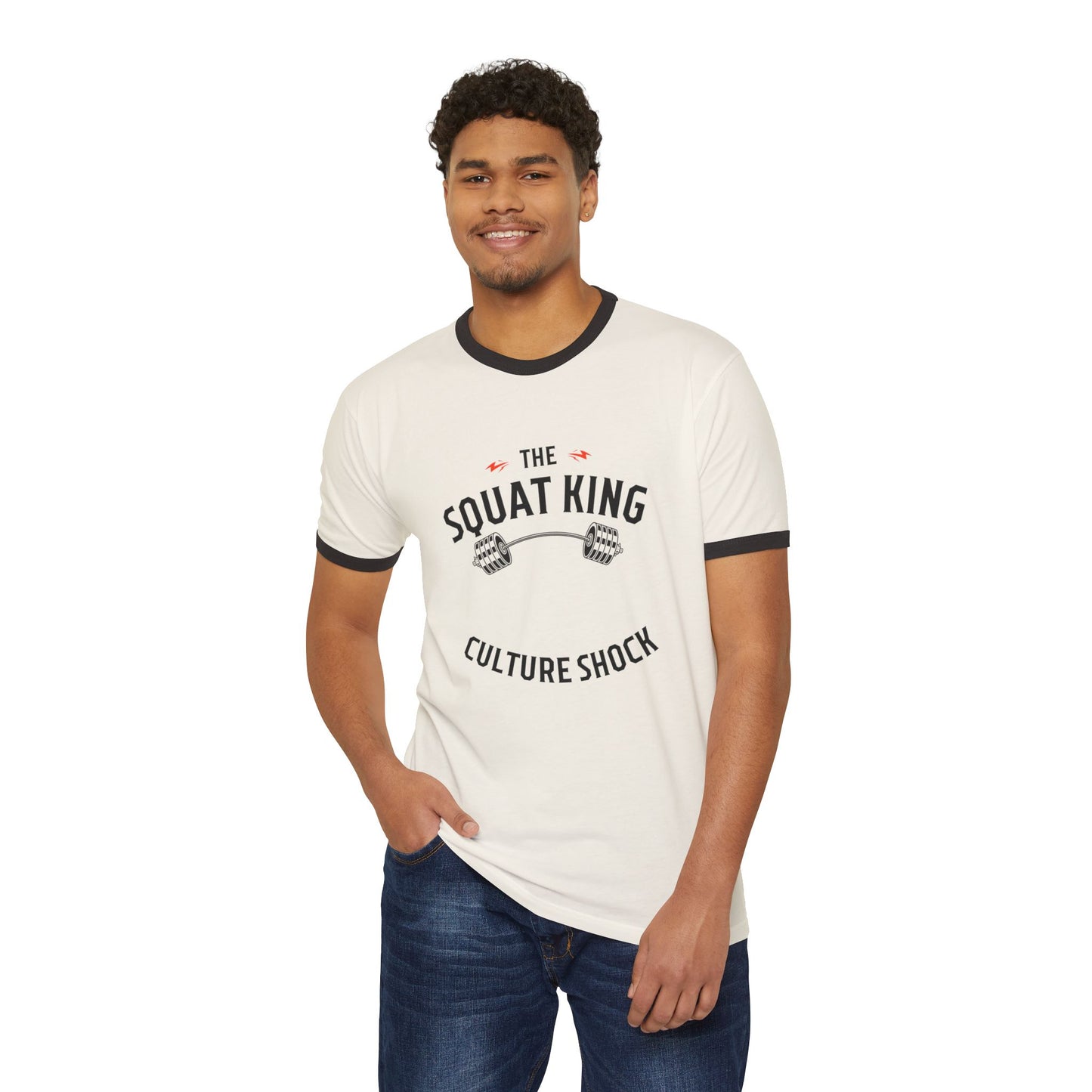 Squat King Unisex Cotton Ringer T-Shirt