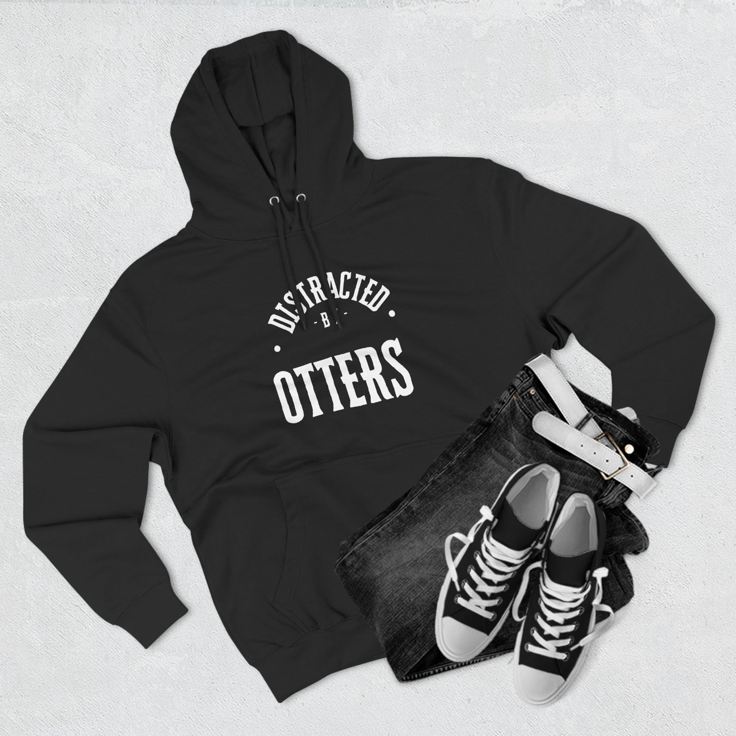 Distracted By Otters Three-Panel Fleece Hoodie