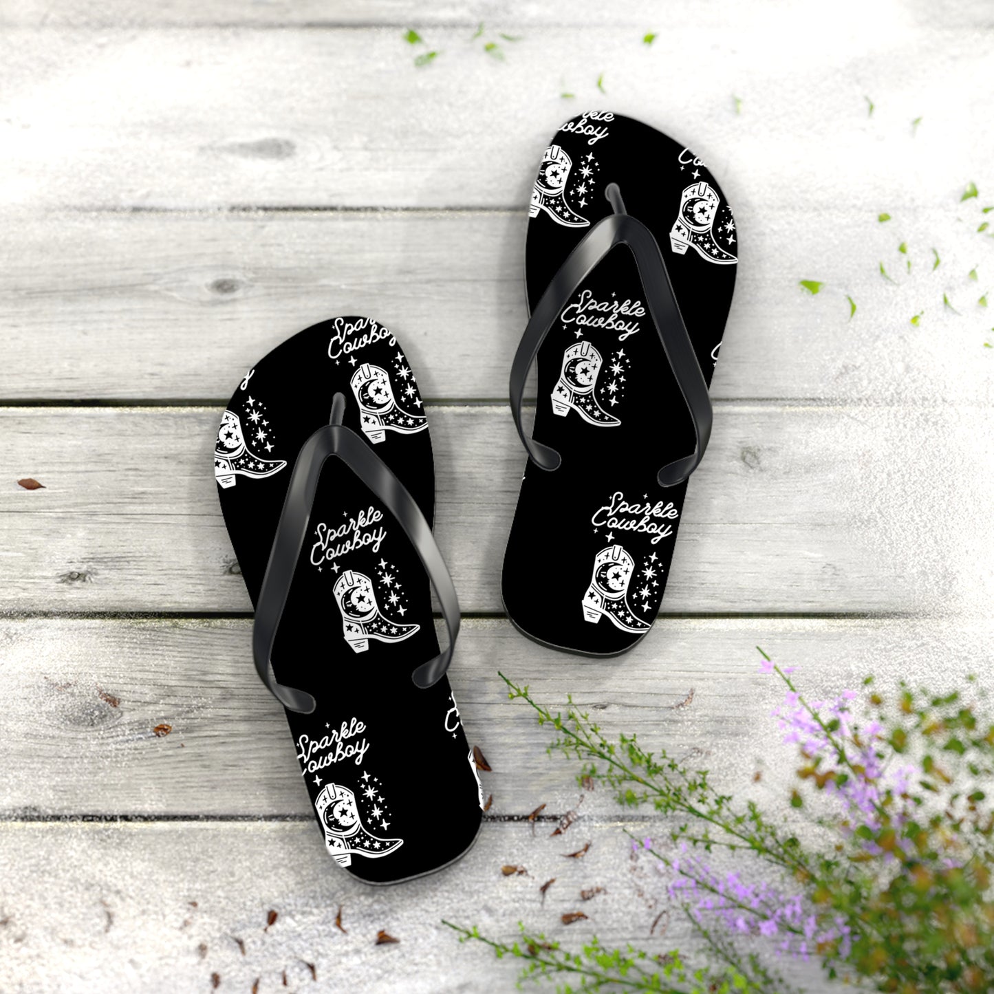 Sparkle Cowboy #2Flip Flops