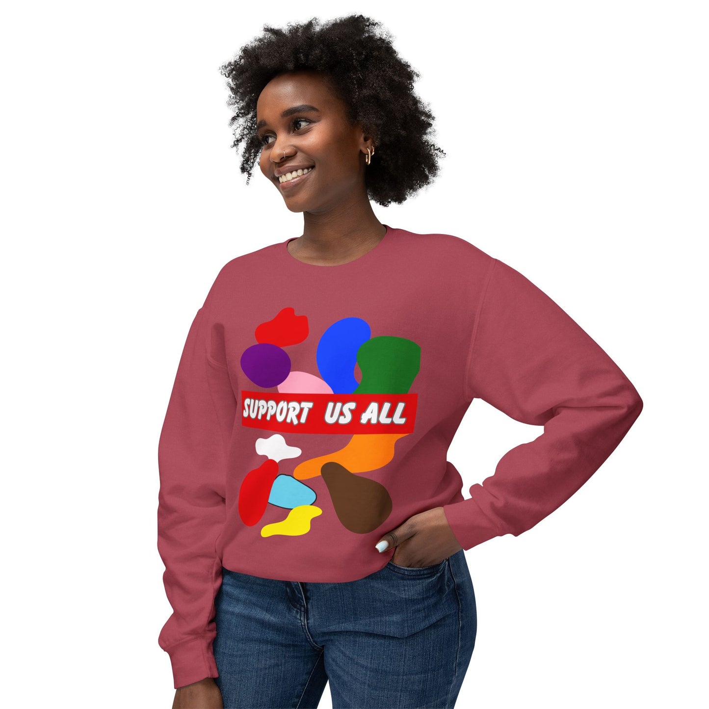 Support Us All Unisex Lightweight Crewneck Sweatshirt