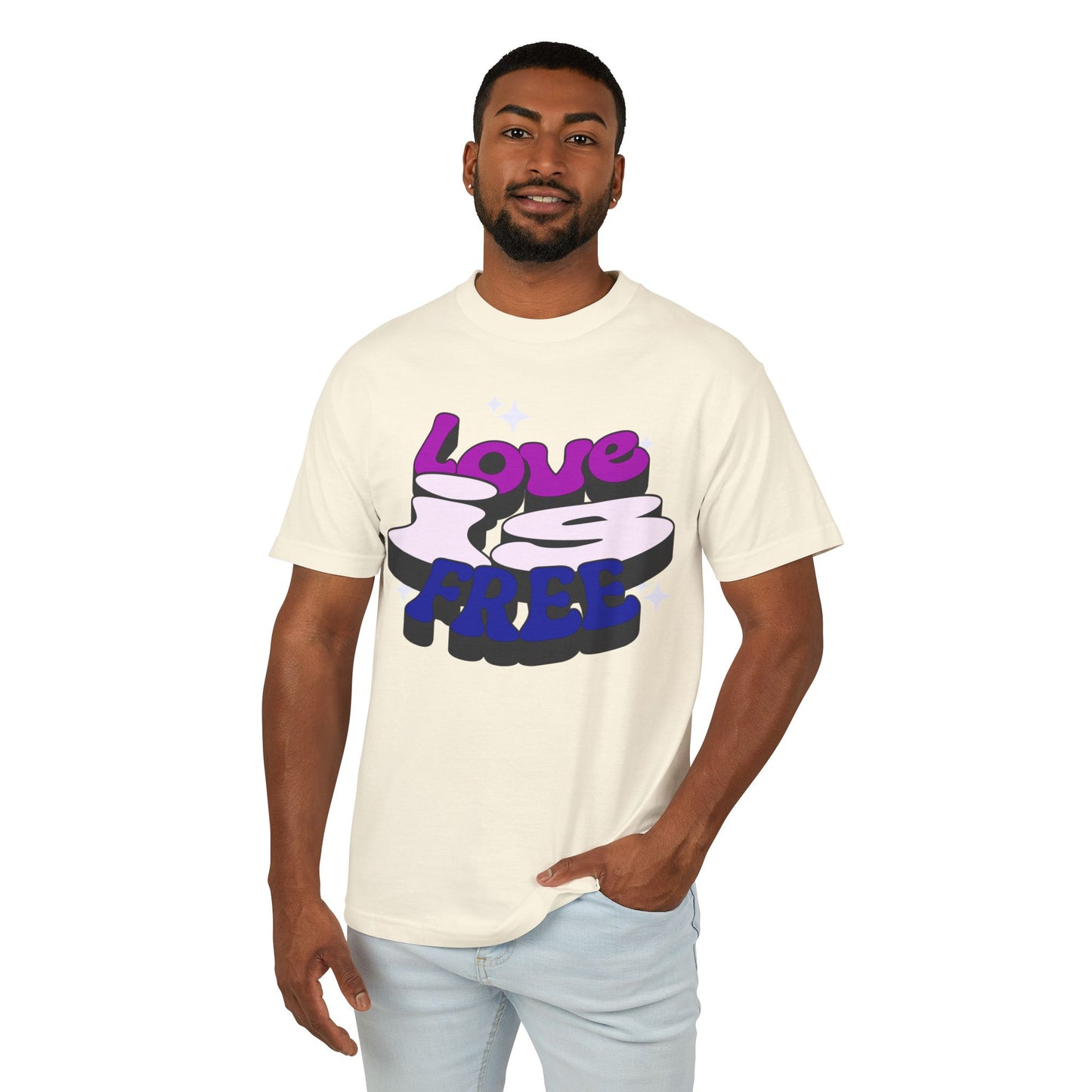 Love is Free Unisex Garment-Dyed Heavyweight Cotton Tee