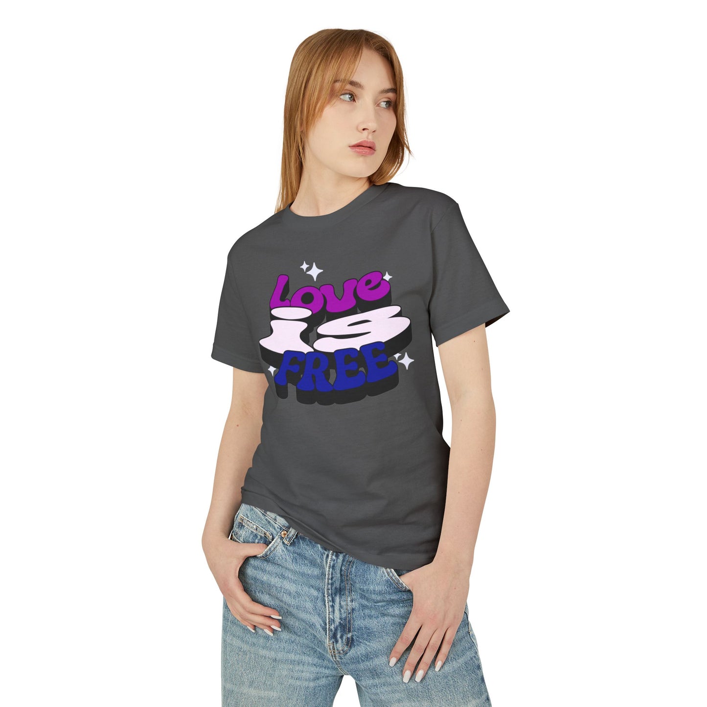 Love is Free Unisex Garment-Dyed Heavyweight Cotton Tee