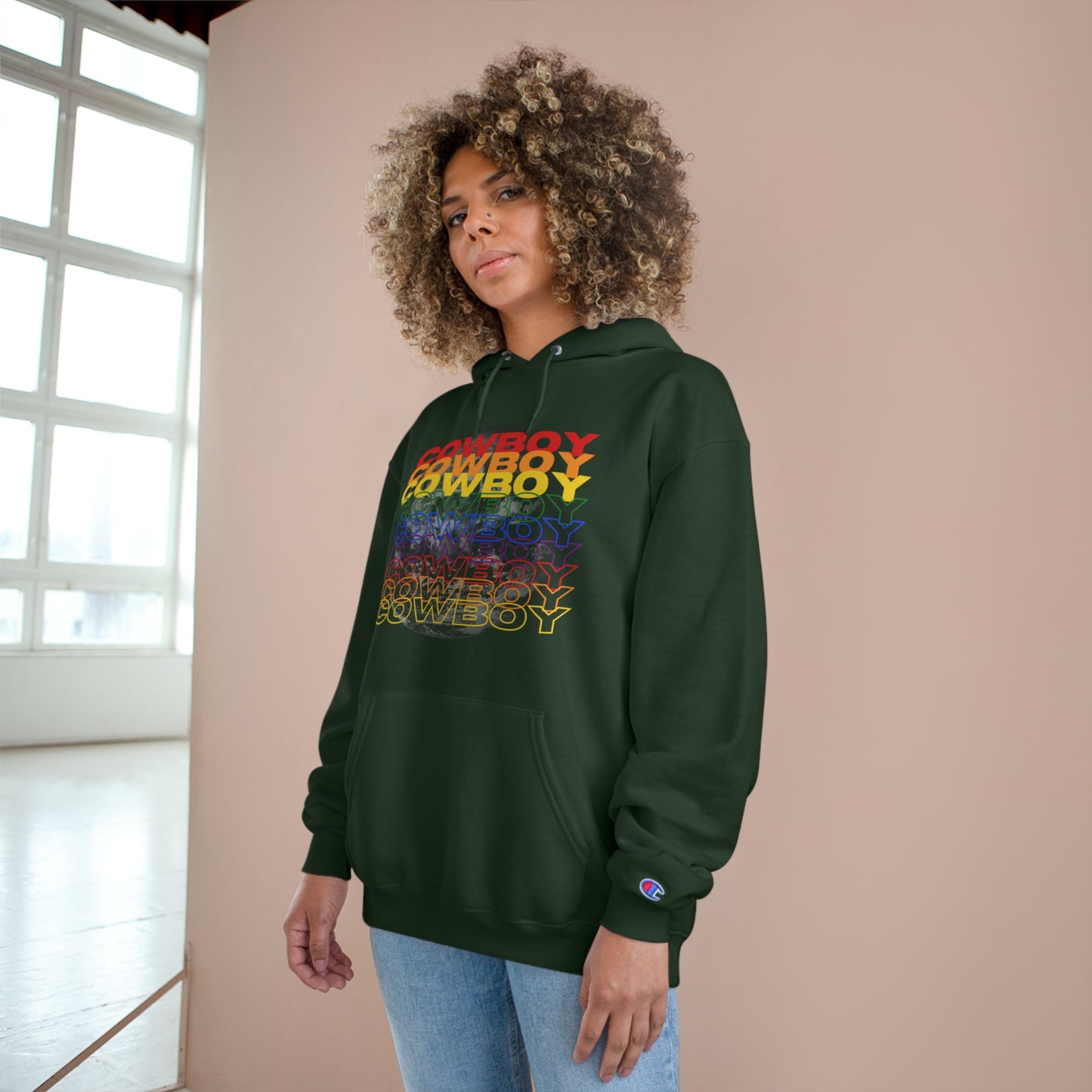 Rainbow Cowboy Champion Hoodie