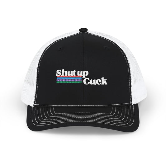 Shut up cuck Snapback Trucker Cap (Embroidery)