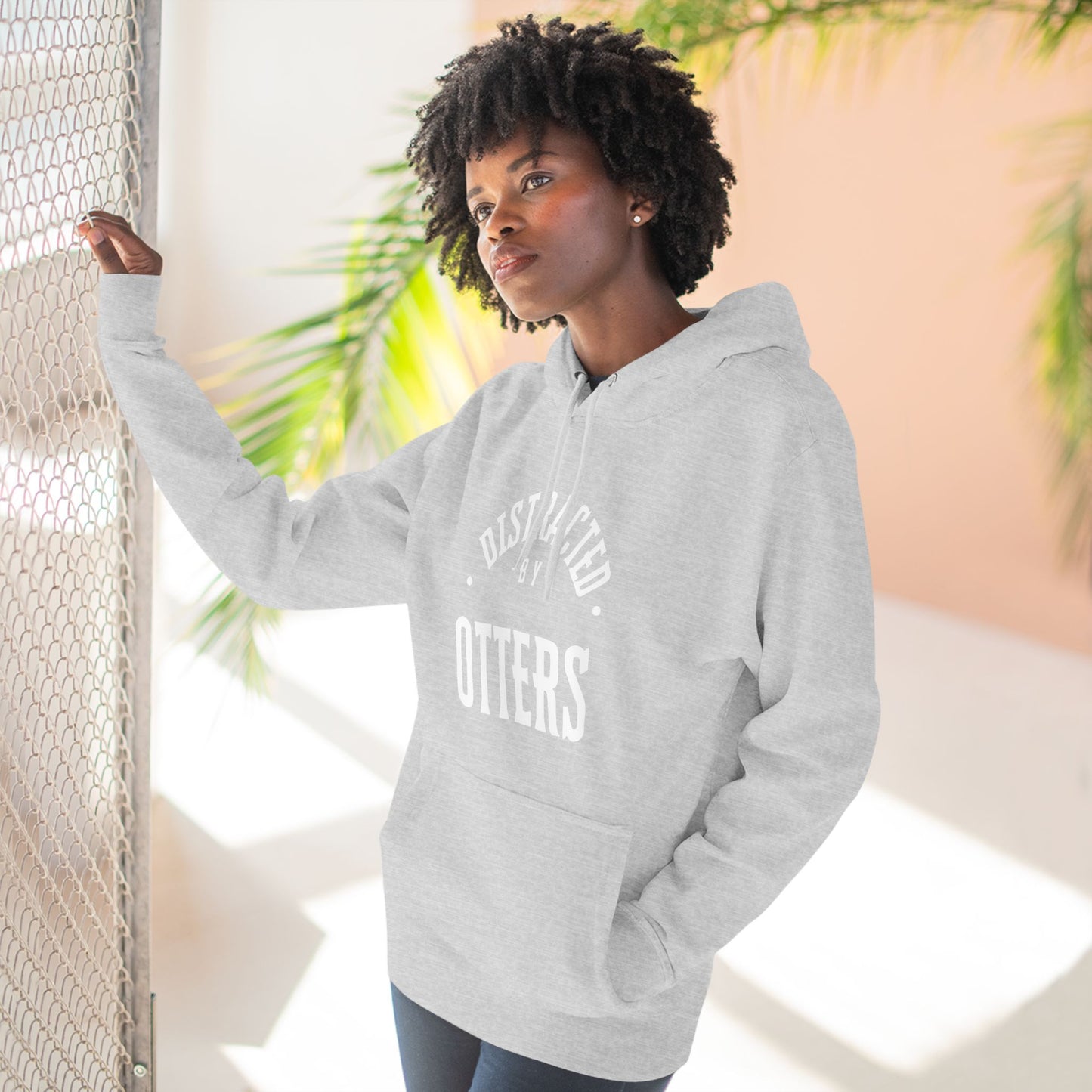 Distracted By Otters Three-Panel Fleece Hoodie