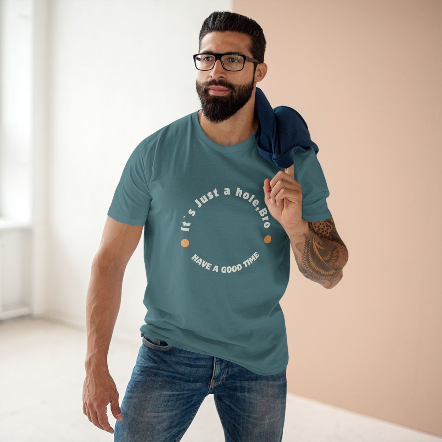 It`s Just a hole, bro Adult Staple Tee
