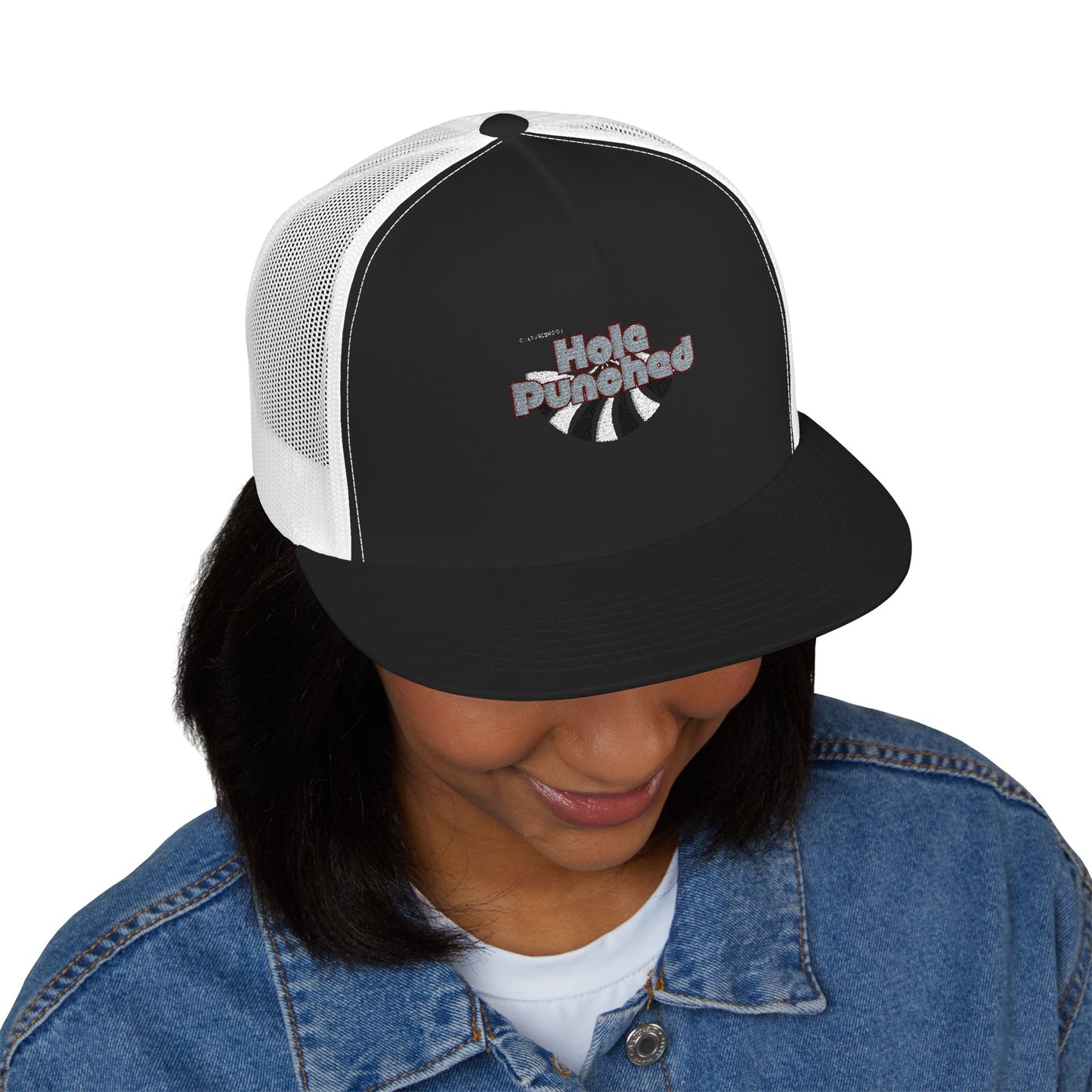 Hole Punched 5 Panel Trucker Cap (Embroidery)