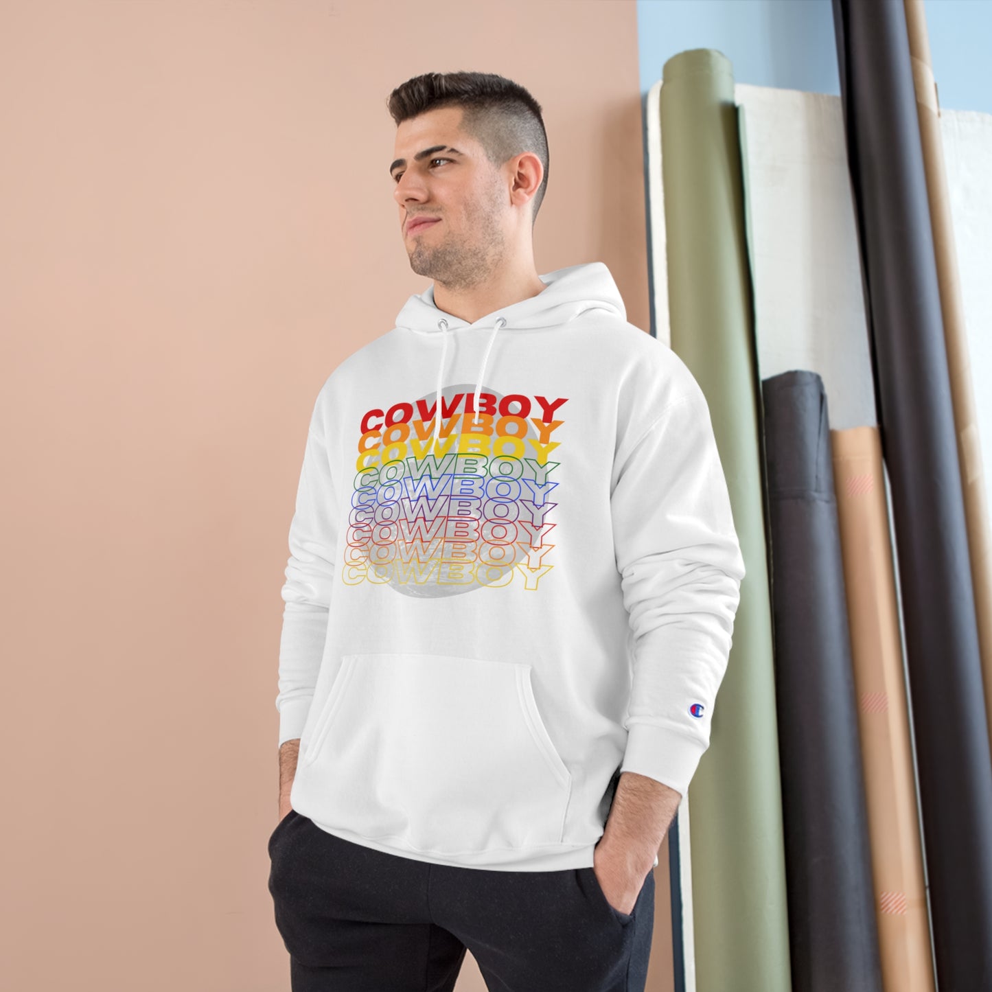 Rainbow Cowboy Champion Hoodie