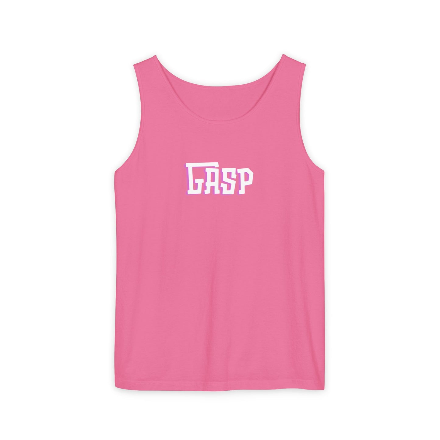Gasp Letters White Unisex Garment-Dyed Tank Top