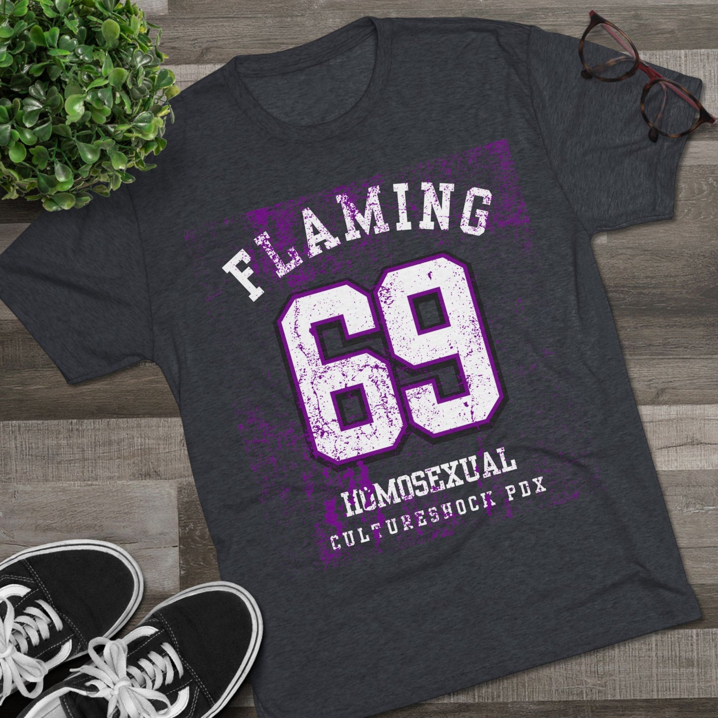 Flaming Purple Unisex Tri-Blend Crew Tee