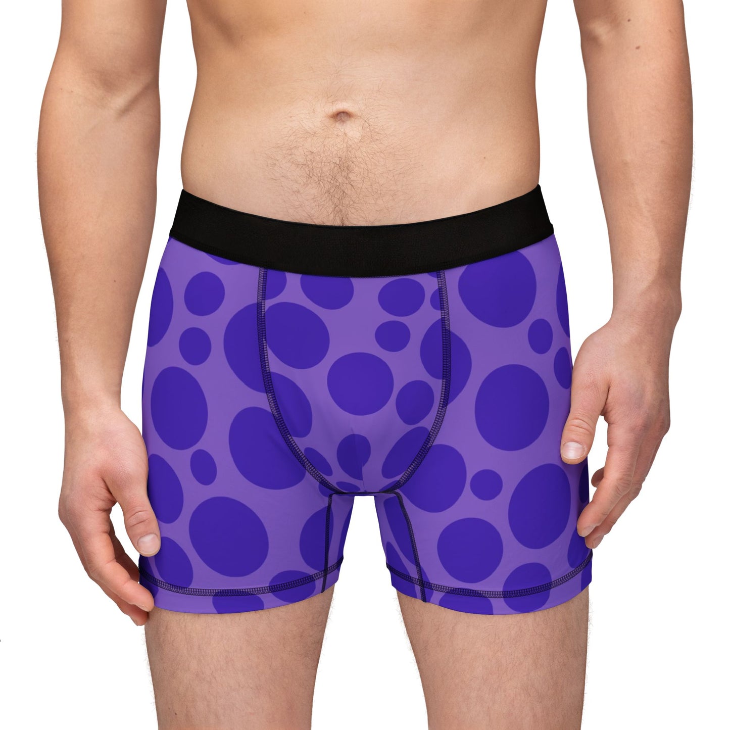 Purple Polka Dot Men's Boxers (AOP)