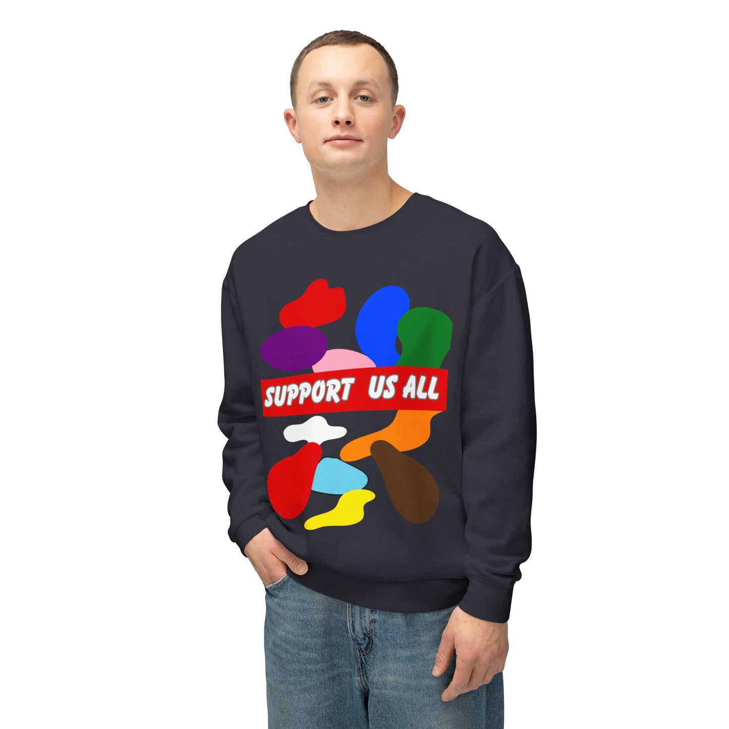 Support Us All Unisex Lightweight Crewneck Sweatshirt