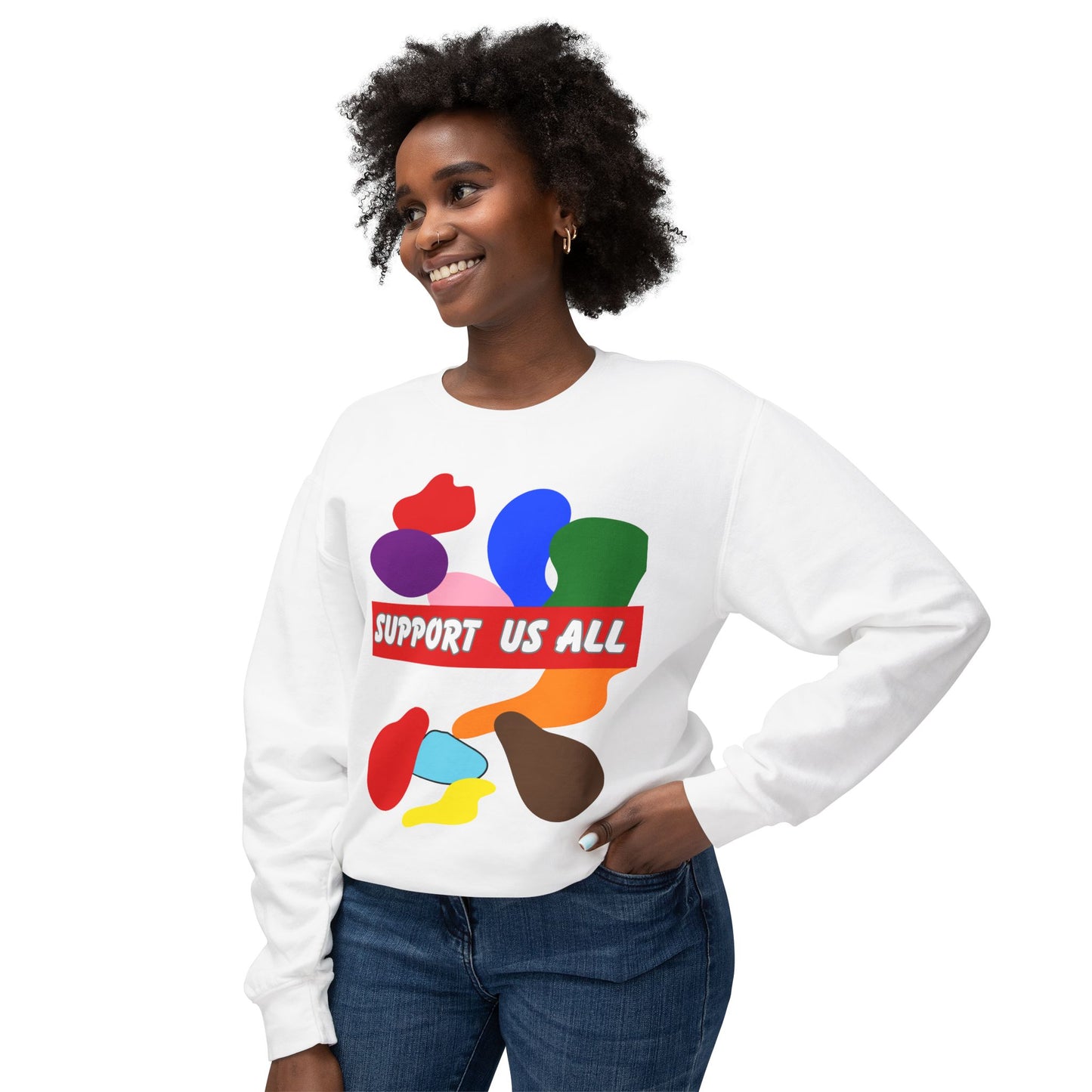 Support Us All Unisex Lightweight Crewneck Sweatshirt