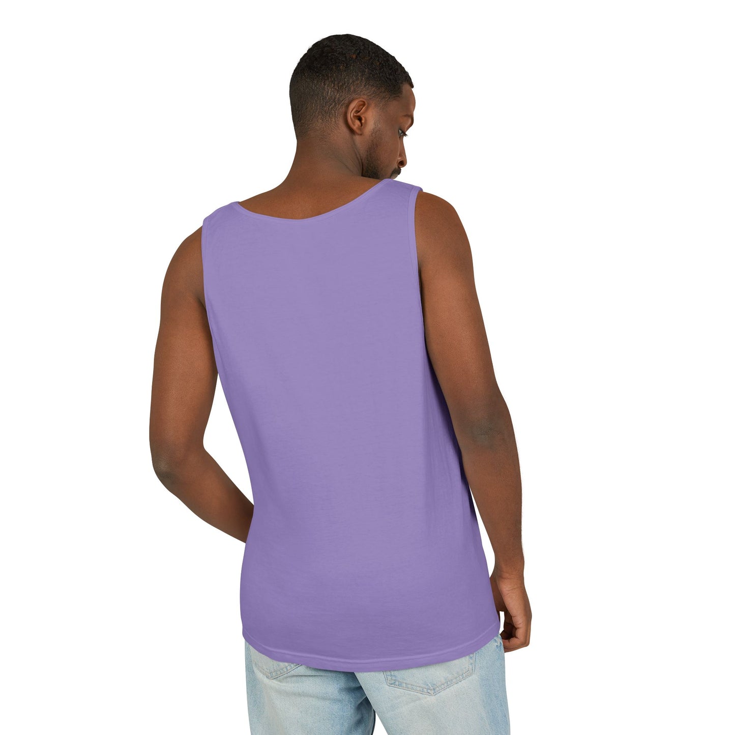 Gasp Letters White Unisex Garment-Dyed Tank Top
