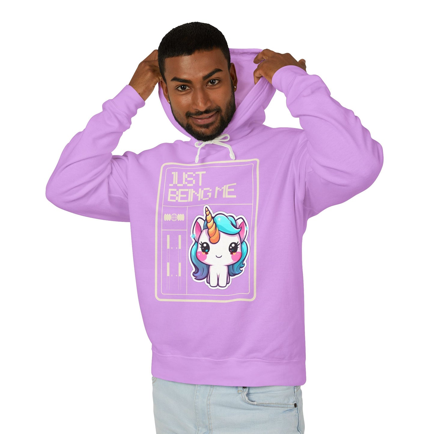 Just Being Me .... Unisex Lightweight Hooded Sweatshirt