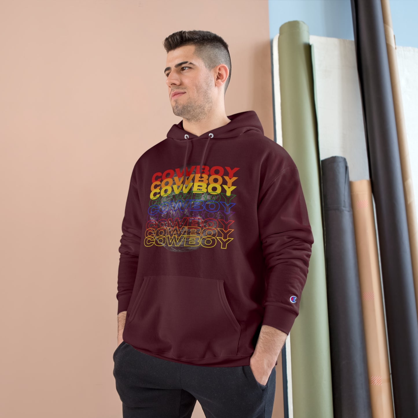 Rainbow Cowboy Champion Hoodie