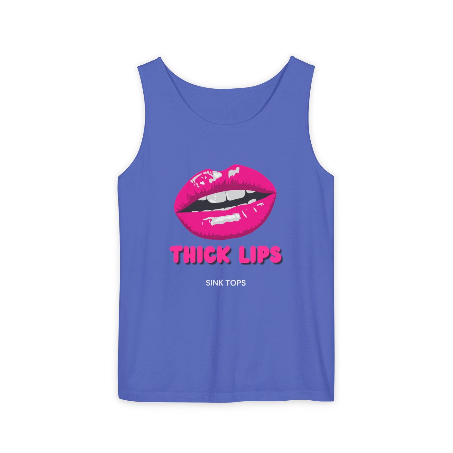 Thick Lips Sink Tops Unisex Garment-Dyed Tank Top