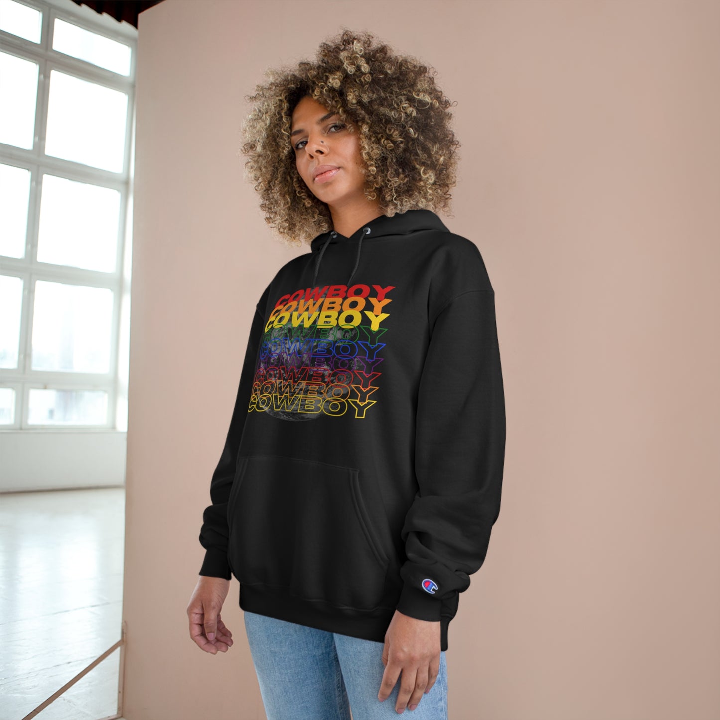 Rainbow Cowboy Champion Hoodie