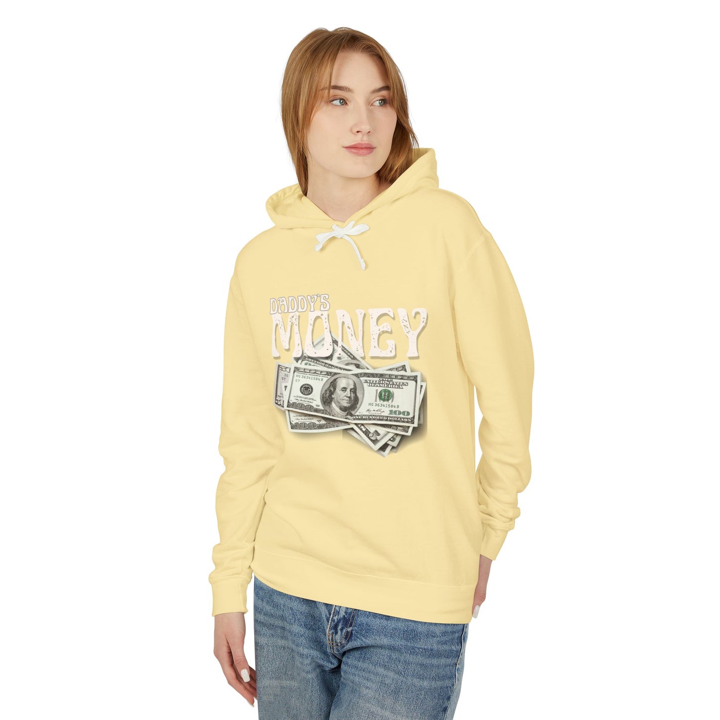 Daddy`s Money Unisex Lightweight Hooded Sweatshirt