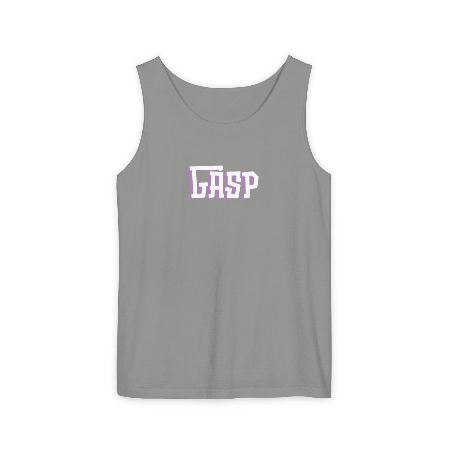 Gasp Letters White Unisex Garment-Dyed Tank Top