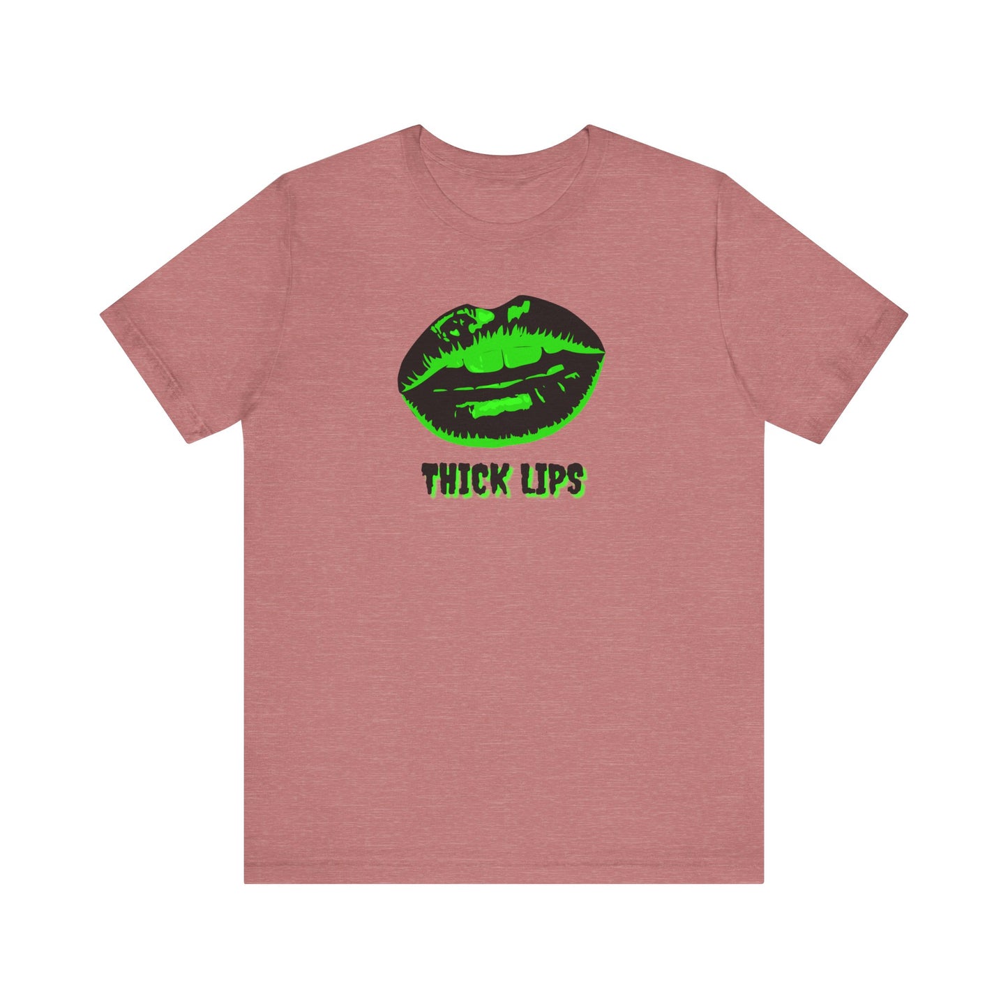 Thick Lips (Green)Unisex Jersey Short Sleeve Tee