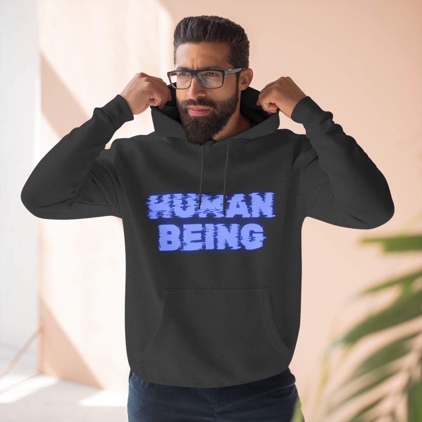 Human-Being Three-Panel Fleece Hoodie
