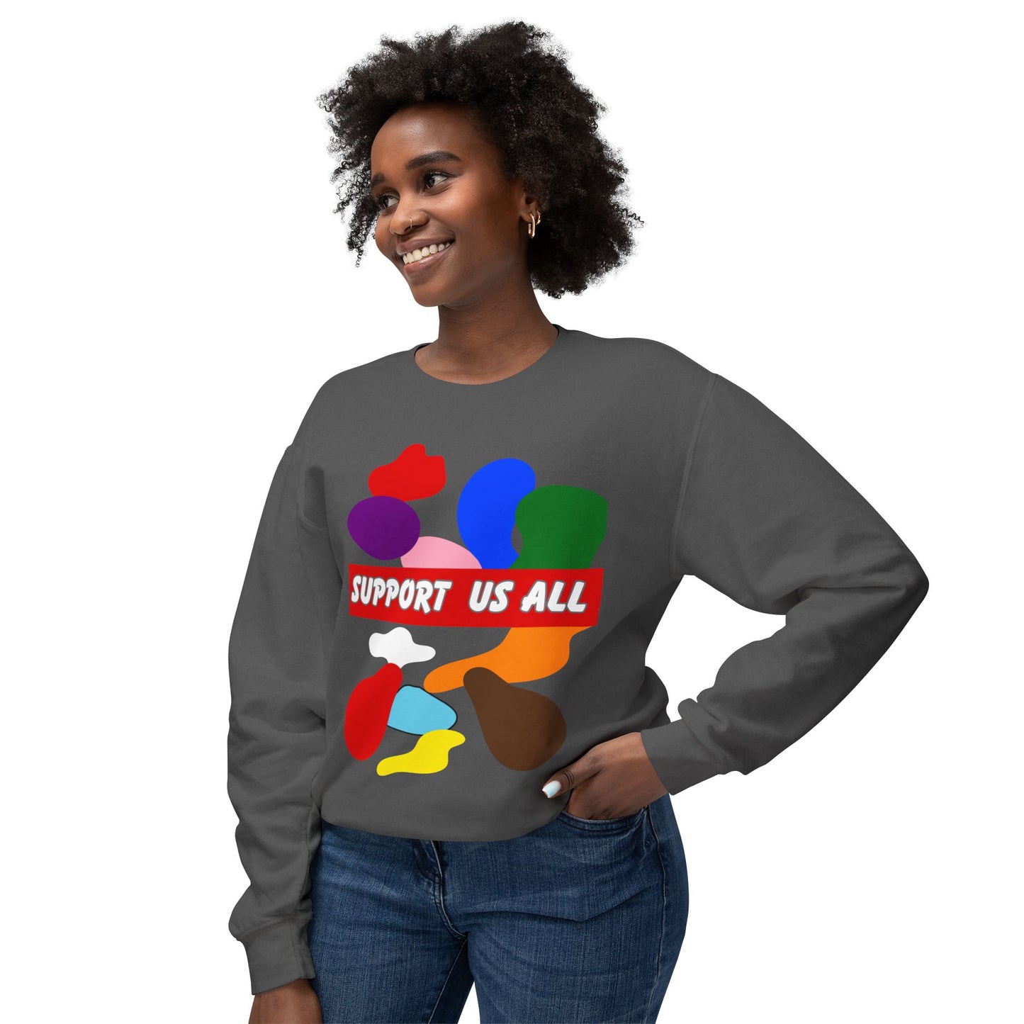 Support Us All Unisex Lightweight Crewneck Sweatshirt