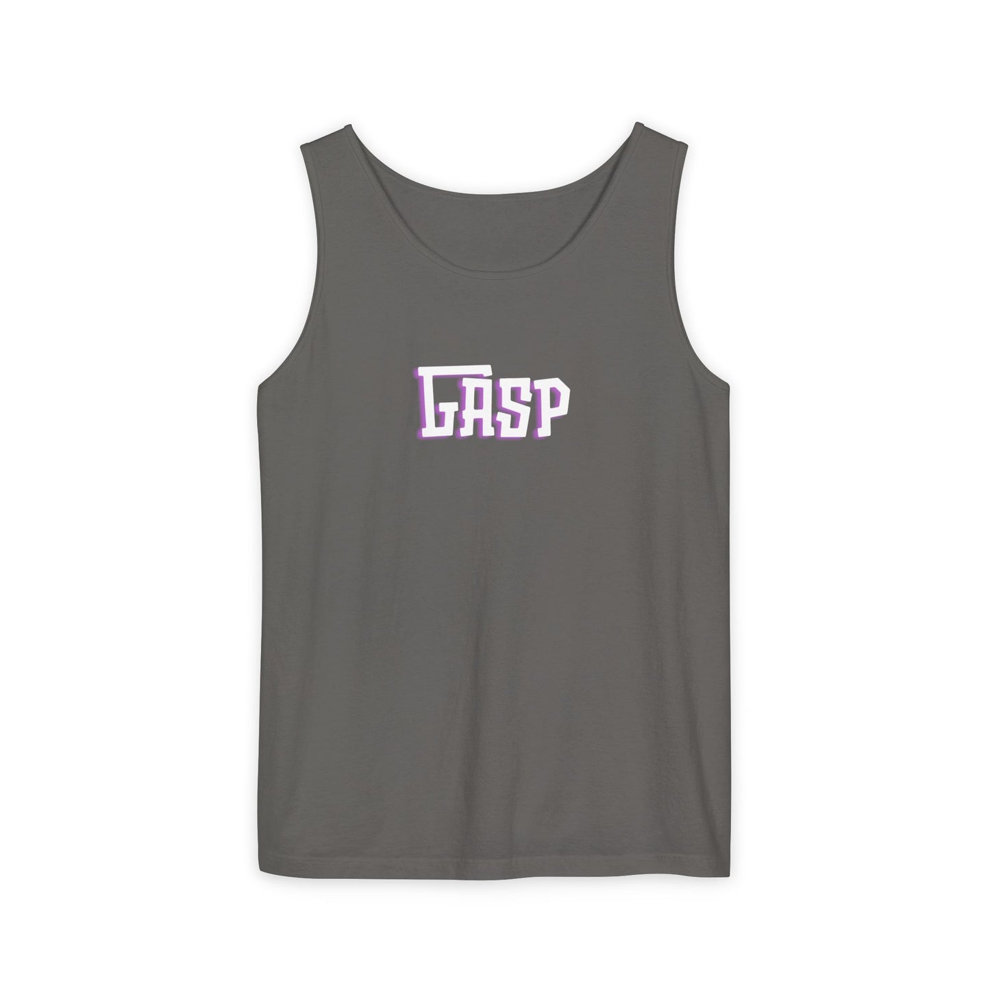 Gasp Letters White Unisex Garment-Dyed Tank Top