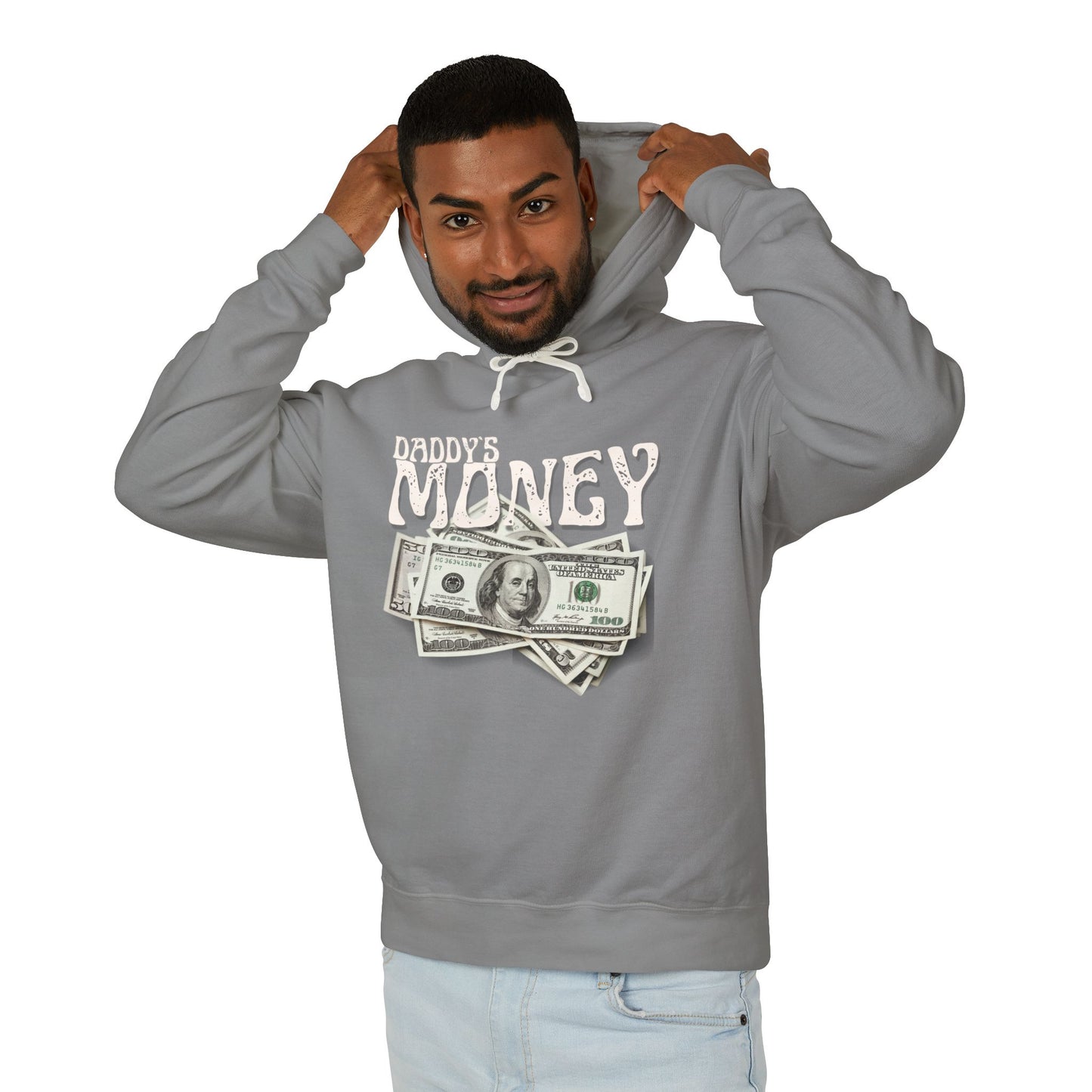 Daddy`s Money Unisex Lightweight Hooded Sweatshirt