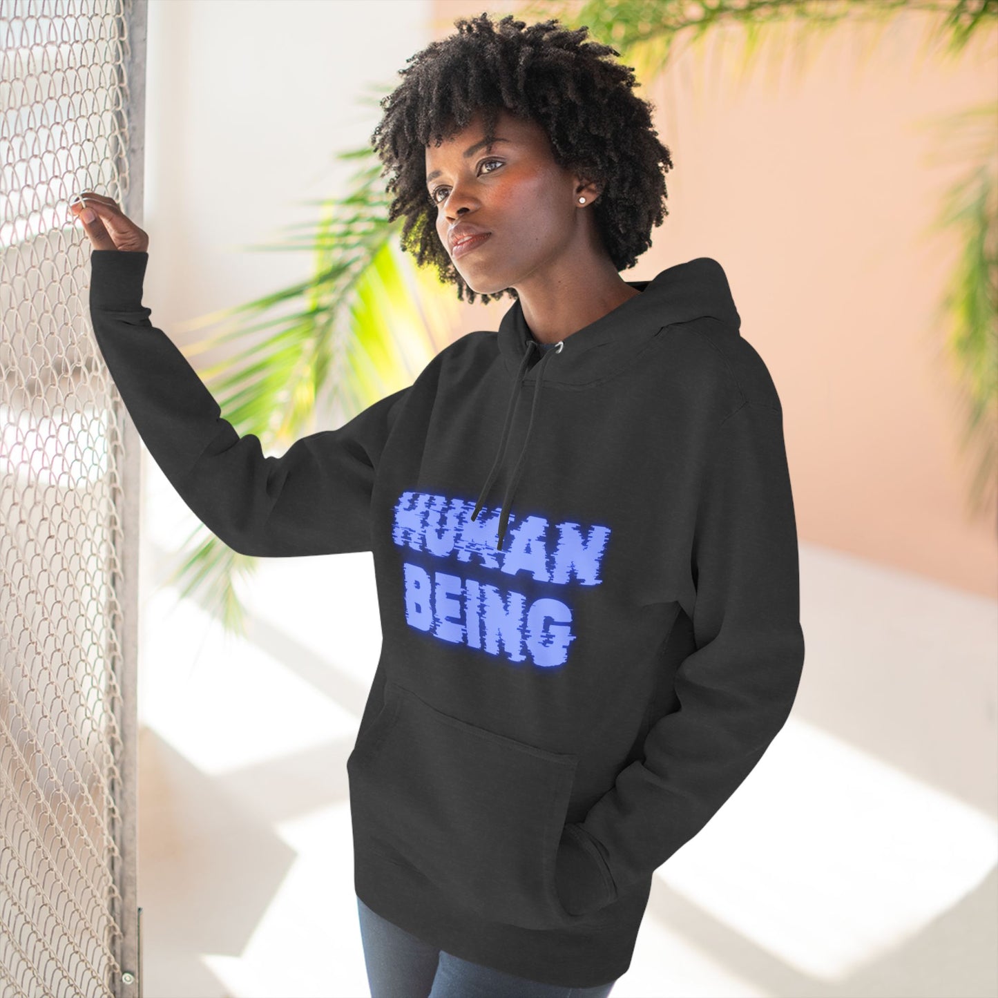 Human-Being Three-Panel Fleece Hoodie