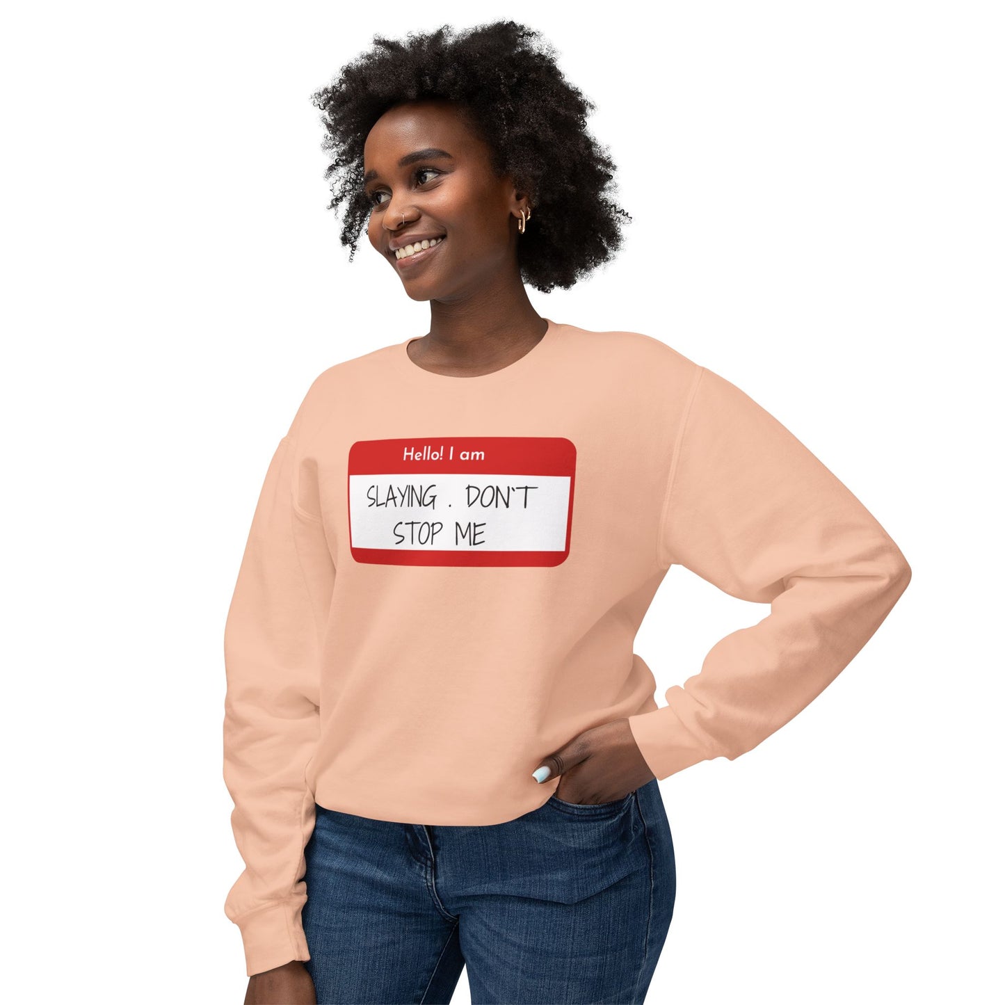 Hello I am ...Unisex Lightweight Crewneck Sweatshirt