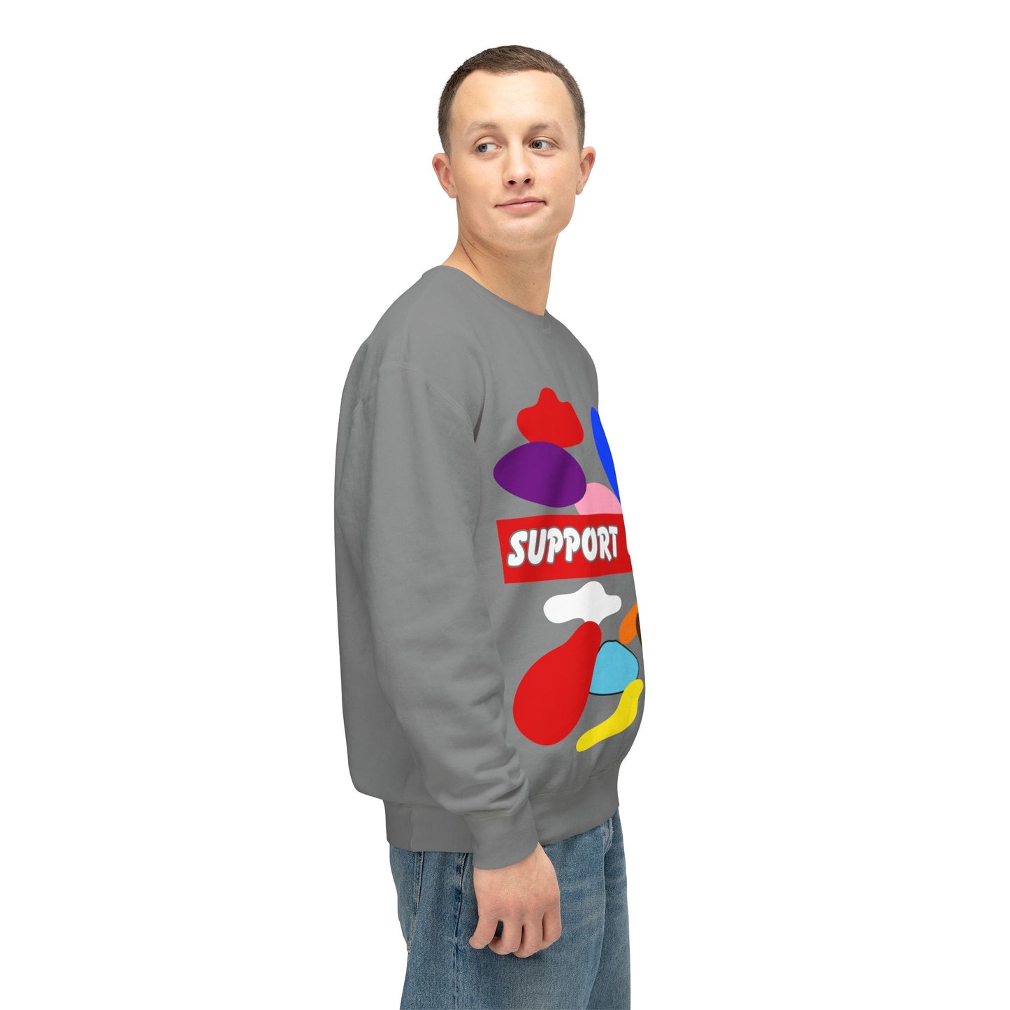 Support Us All Unisex Lightweight Crewneck Sweatshirt