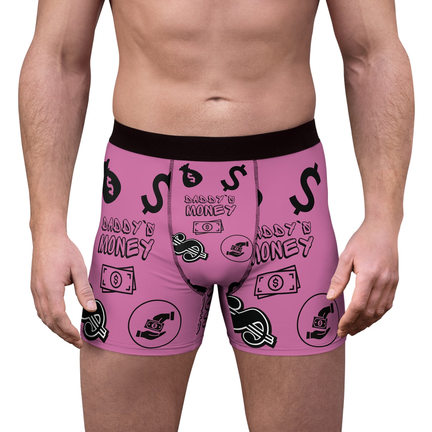 Daddy`s Money  pink Men's Boxer Briefs (AOP)