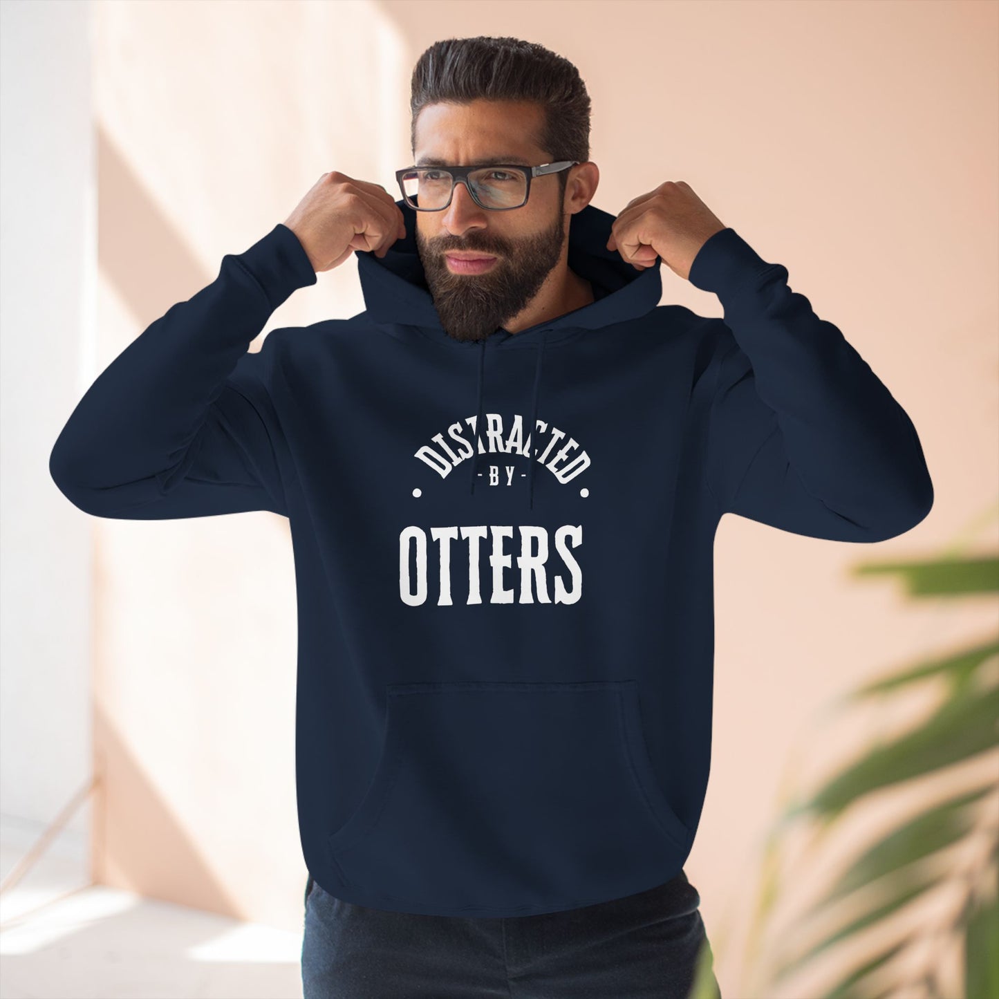 Distracted By Otters Three-Panel Fleece Hoodie