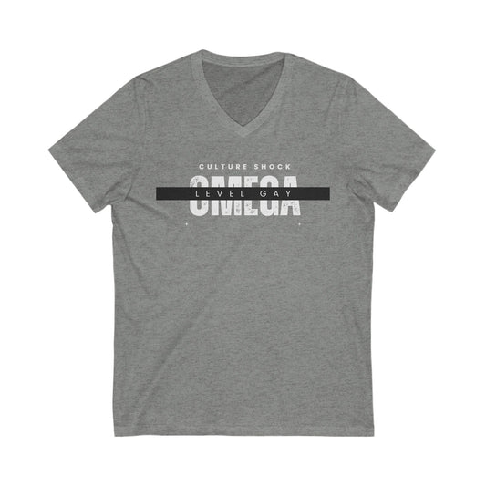 Omega Level Unisex Jersey Short Sleeve V-Neck Tee