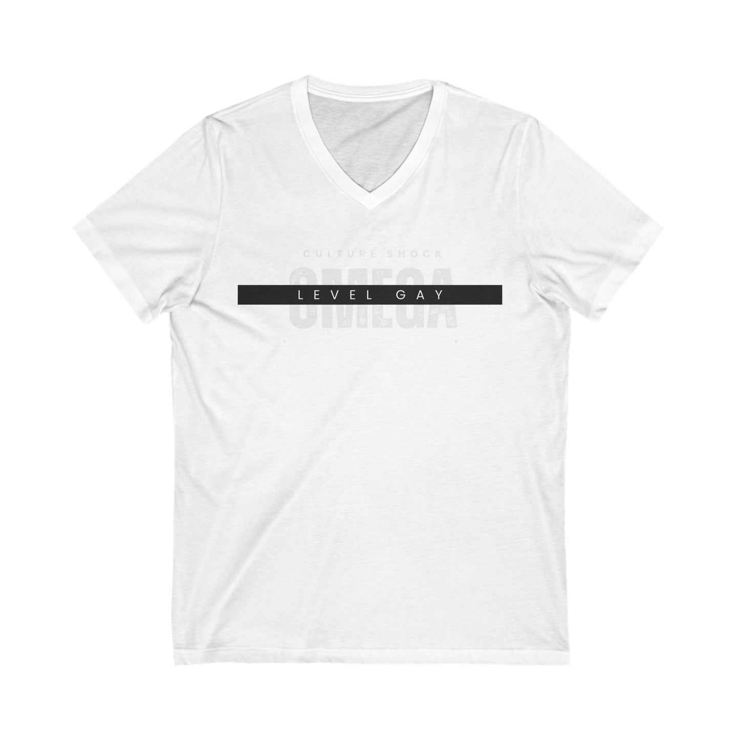 Omega Level Unisex Jersey Short Sleeve V-Neck Tee