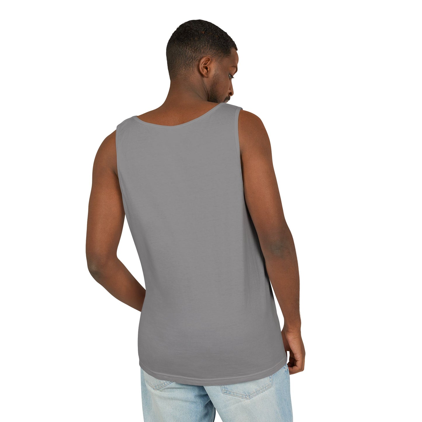 Gasp Letters White Unisex Garment-Dyed Tank Top