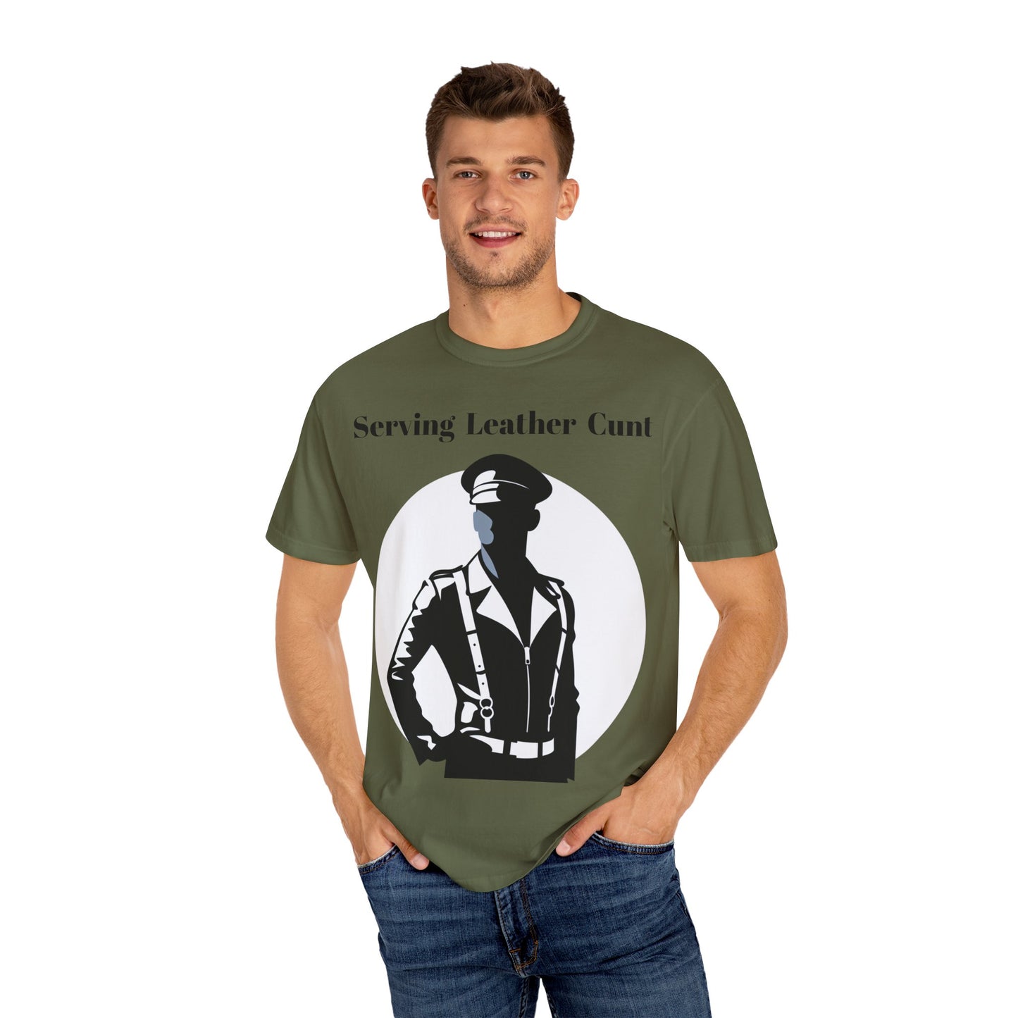 Serving Leather Cunt Unisex Garment-Dyed T-shirt