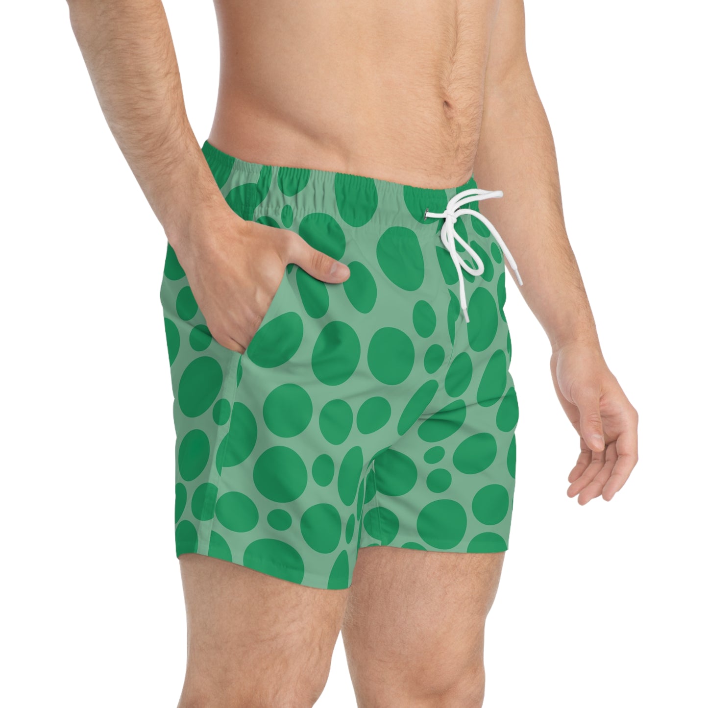 Green Polka Dots Swim Trunks (AOP)