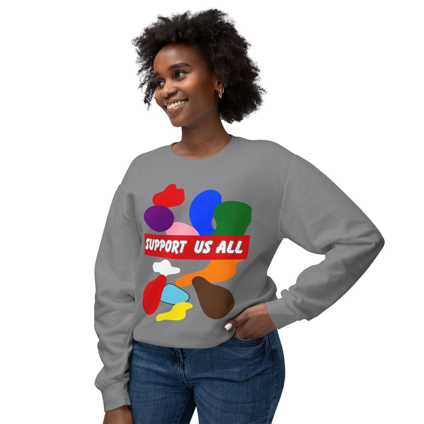 Support Us All Unisex Lightweight Crewneck Sweatshirt