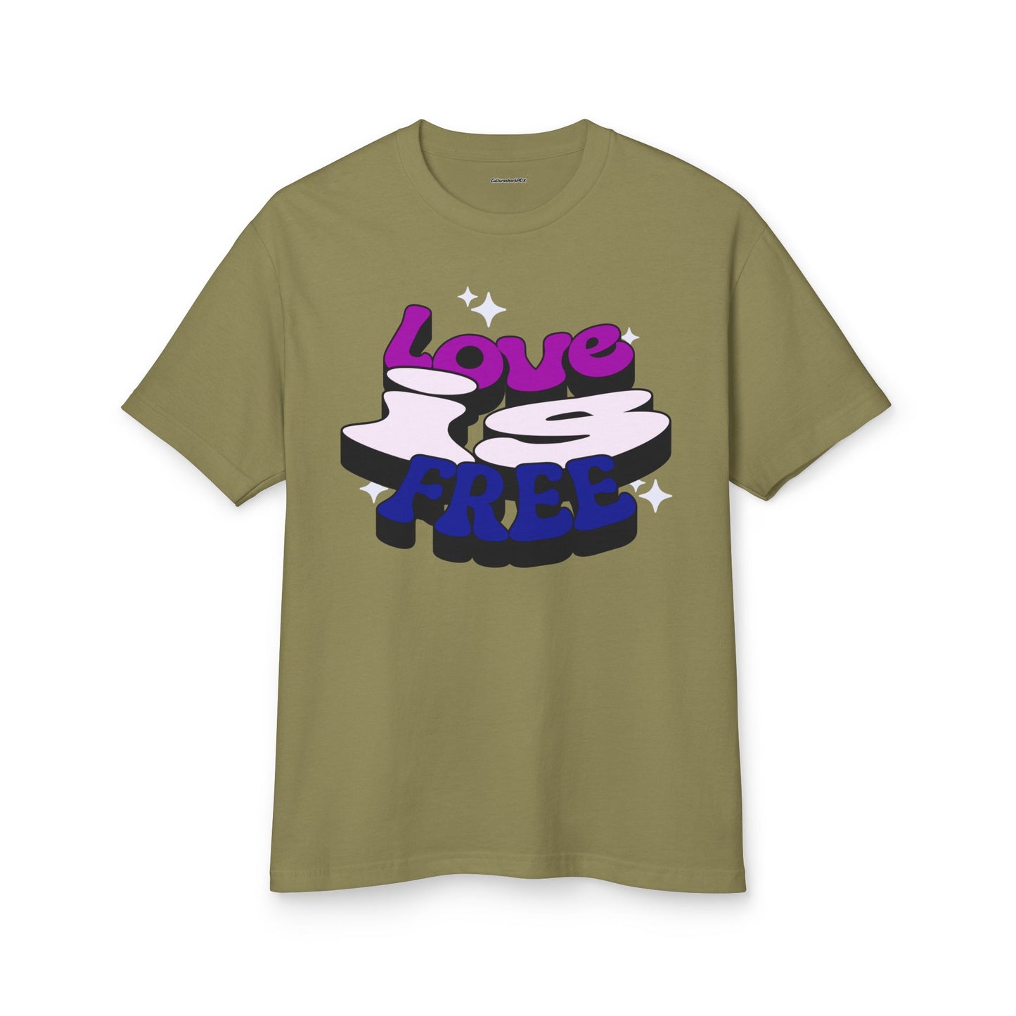 Love is Free Unisex Garment-Dyed Heavyweight Cotton Tee