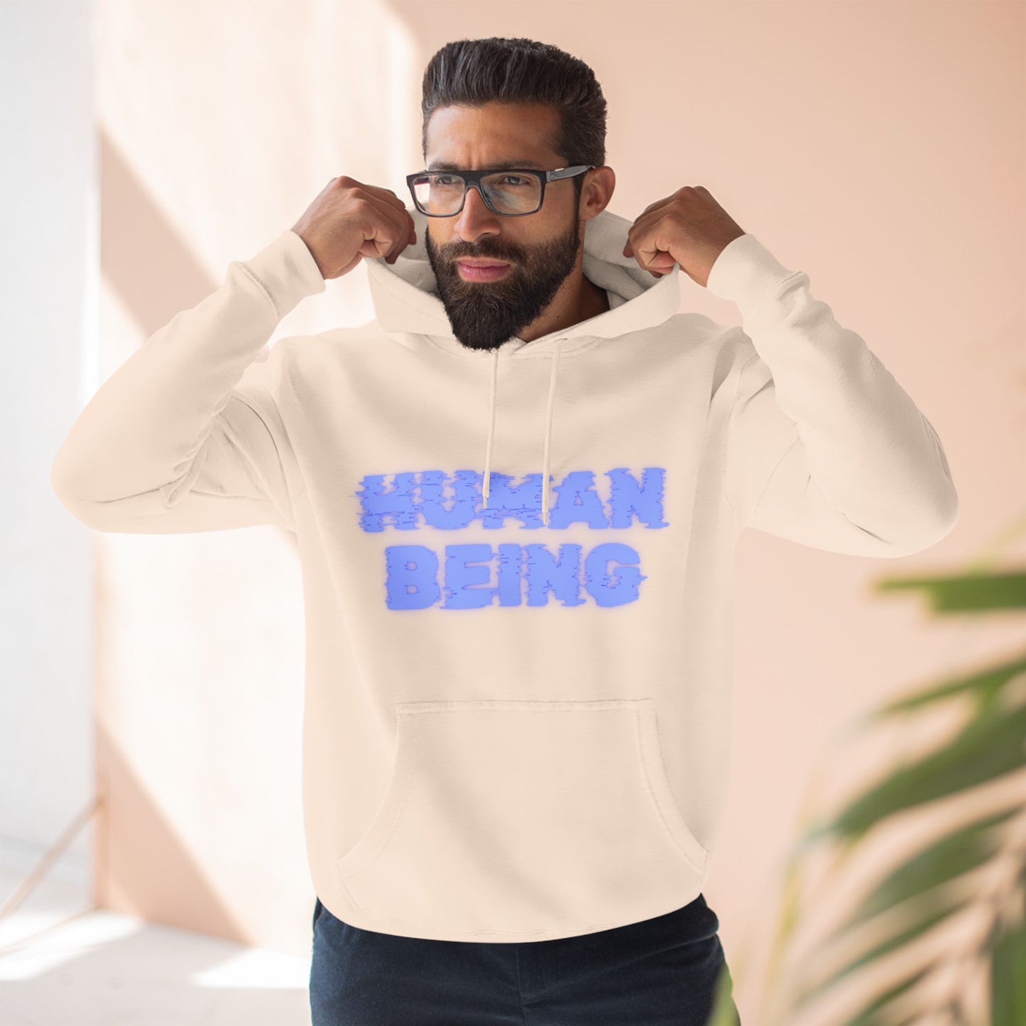 Human-Being Three-Panel Fleece Hoodie