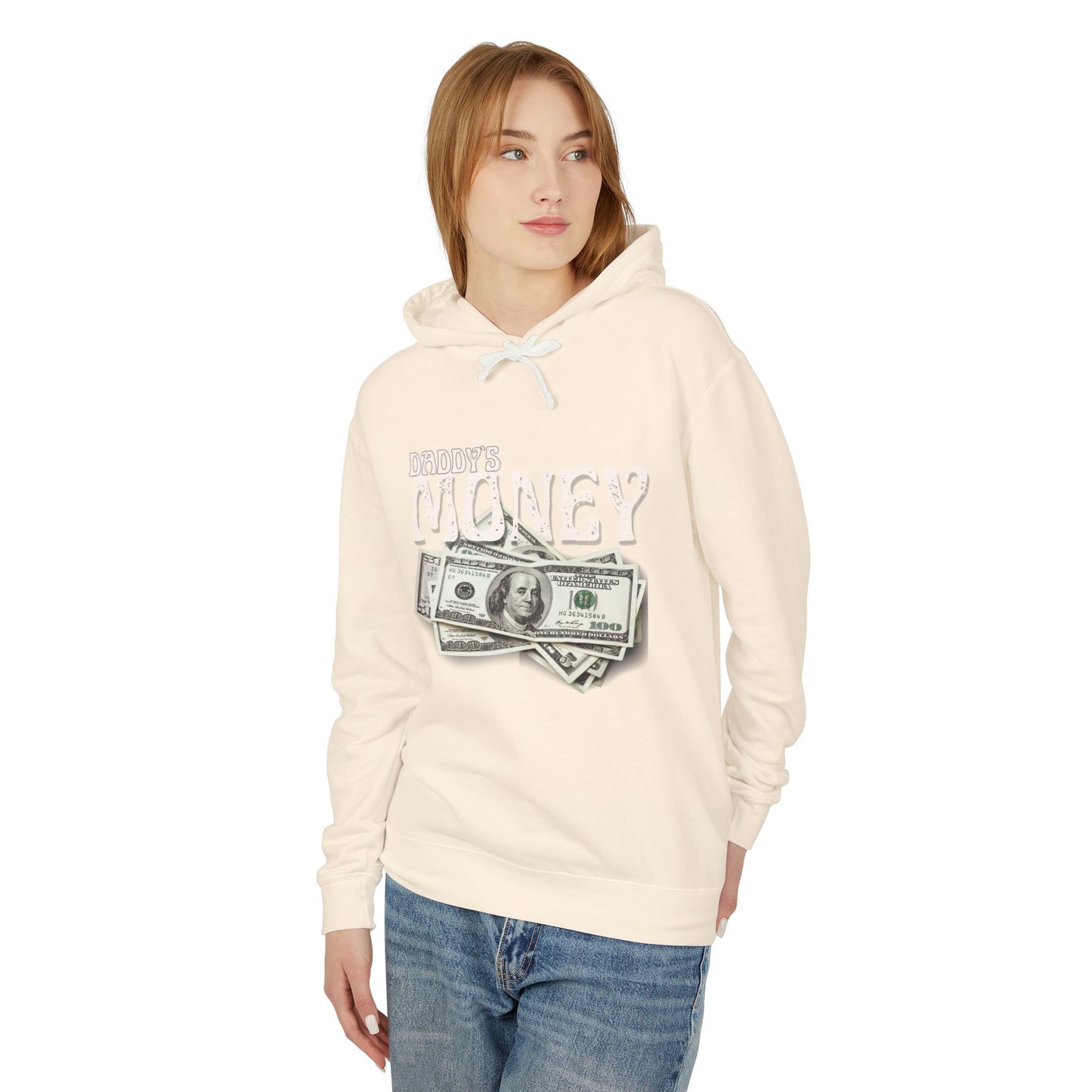 Daddy`s Money Unisex Lightweight Hooded Sweatshirt