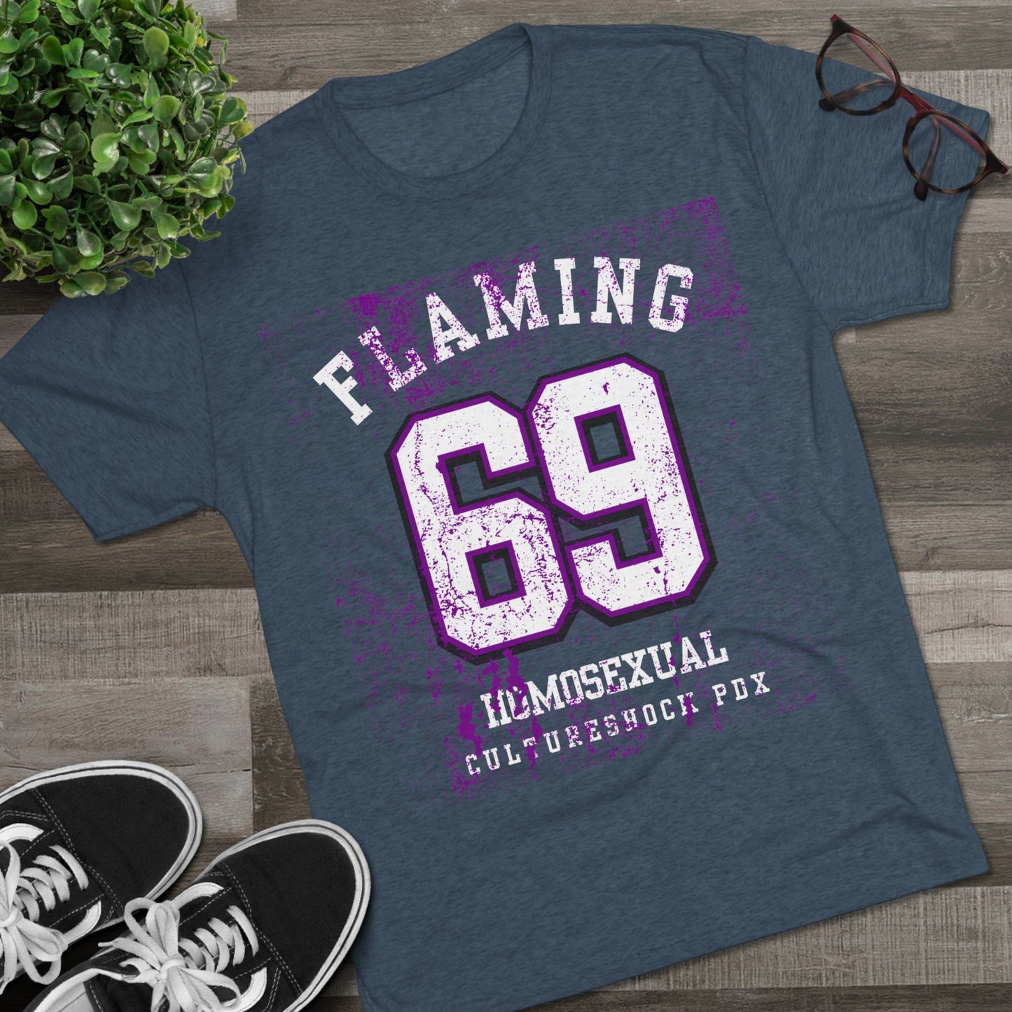 Flaming Purple Unisex Tri-Blend Crew Tee