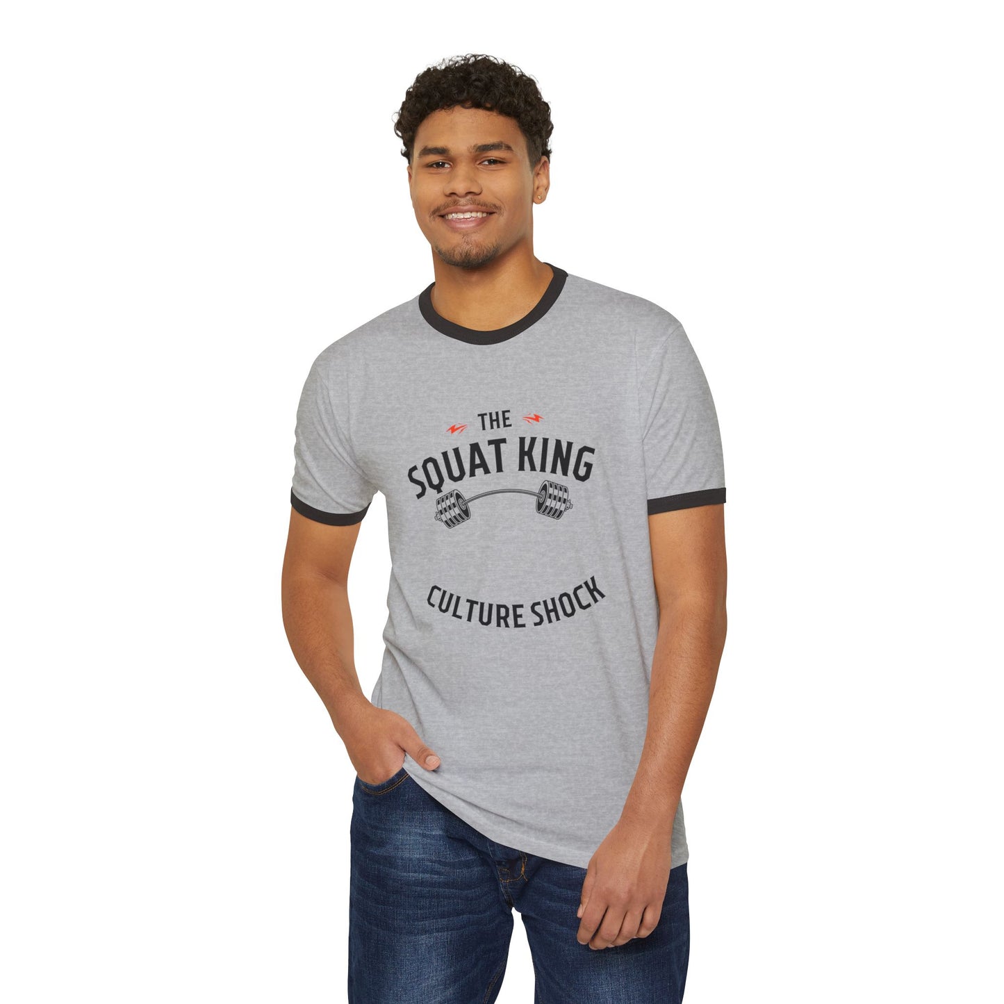 Squat King Unisex Cotton Ringer T-Shirt