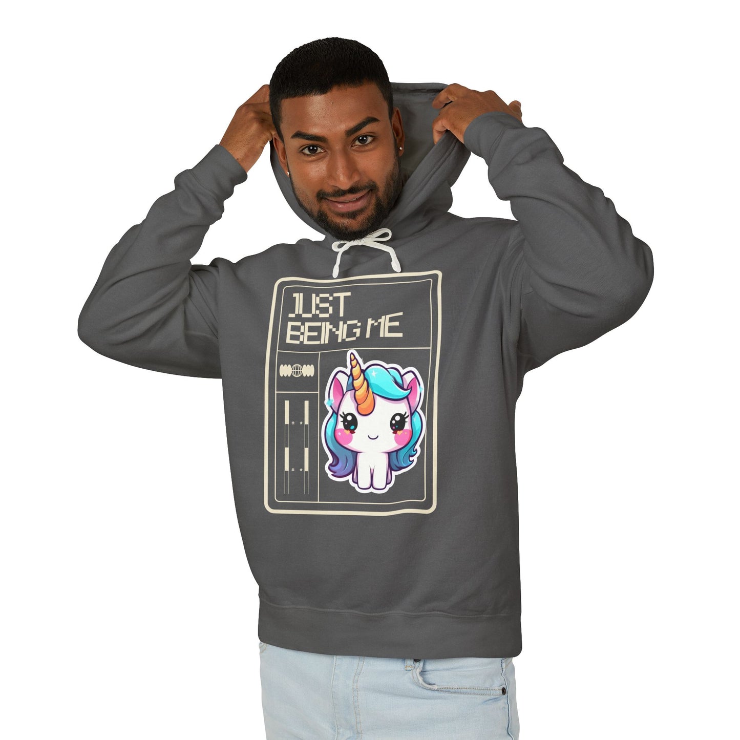 Just Being Me .... Unisex Lightweight Hooded Sweatshirt
