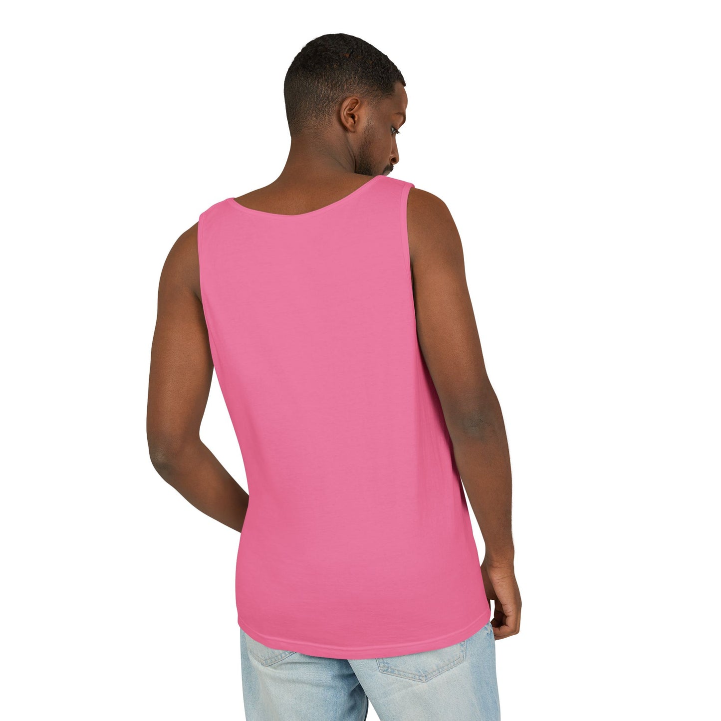 Gasp Letters White Unisex Garment-Dyed Tank Top